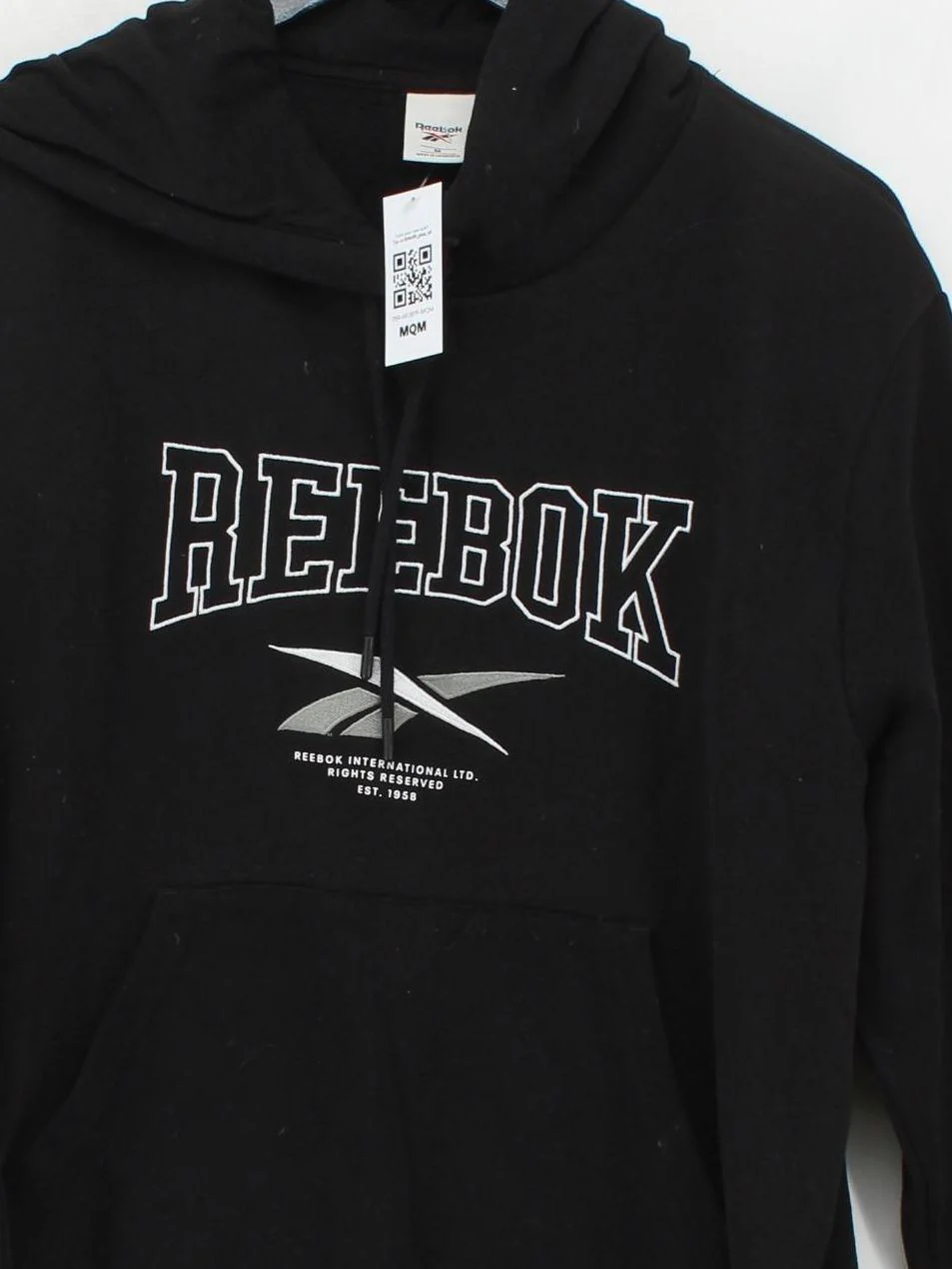 Reebok Men's Hoodie M Black Graphic Cotton with Polyester Pullover - Image 3