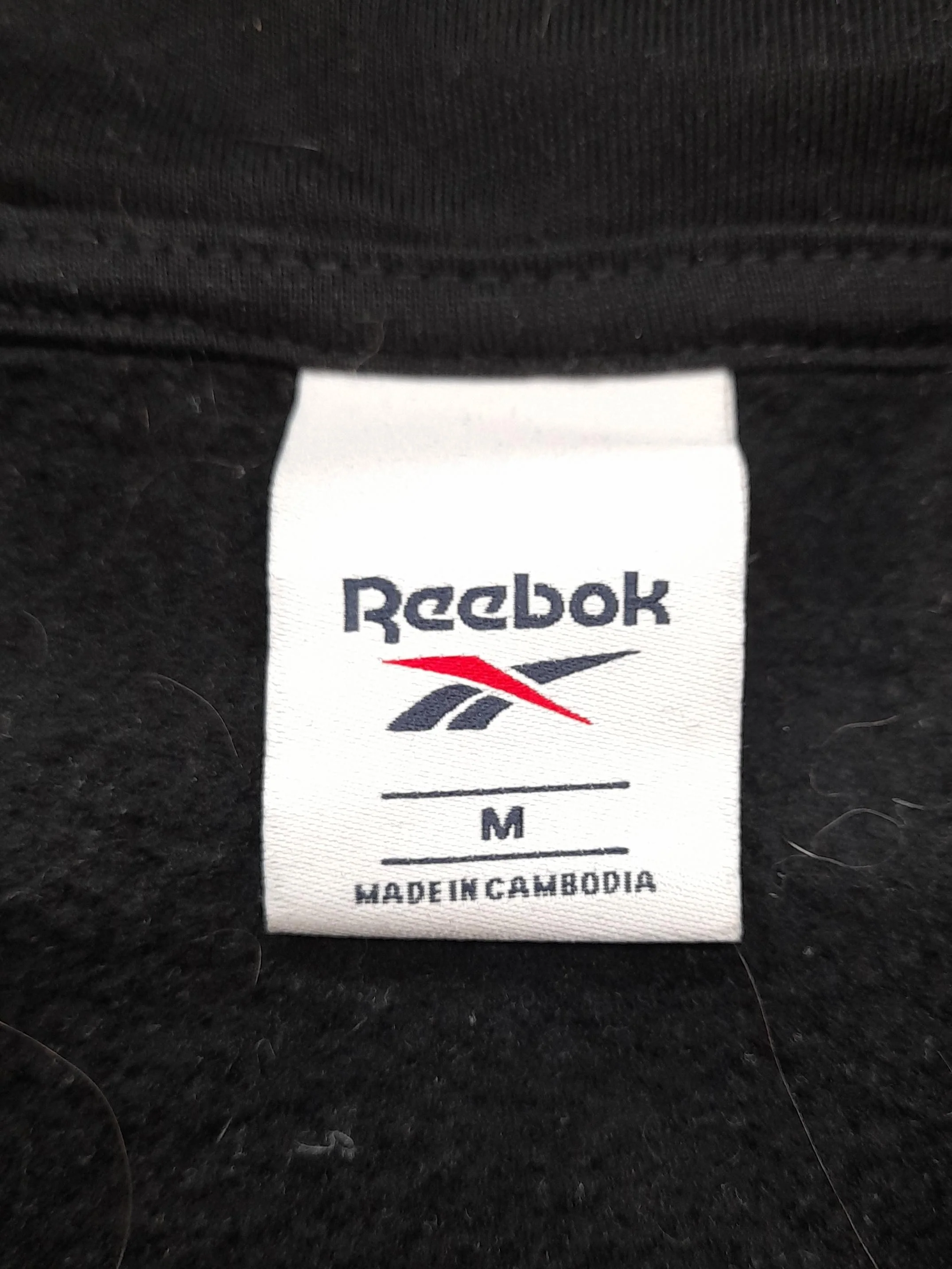 Reebok Men's Hoodie M Black Graphic Cotton with Polyester Pullover - Image 6