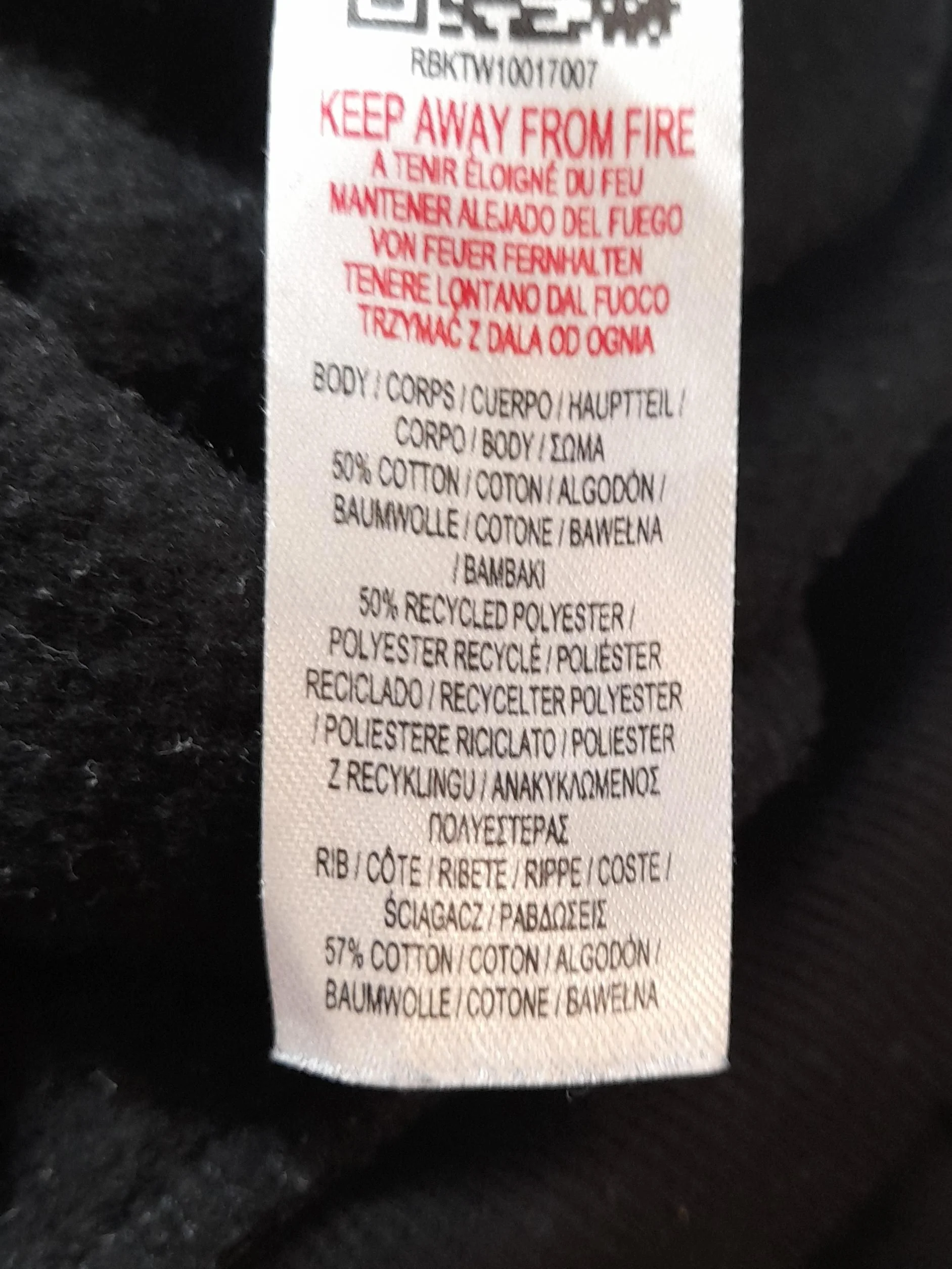 Reebok Men's Hoodie M Black Graphic Cotton with Polyester Pullover - Image 7