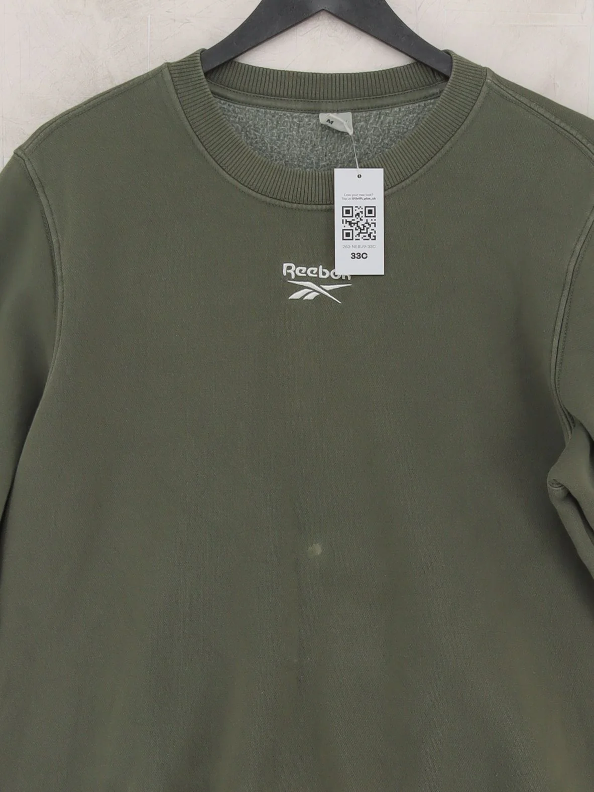 Reebok Men's Hoodie M Green Cotton with Polyester Pullover - Image 3