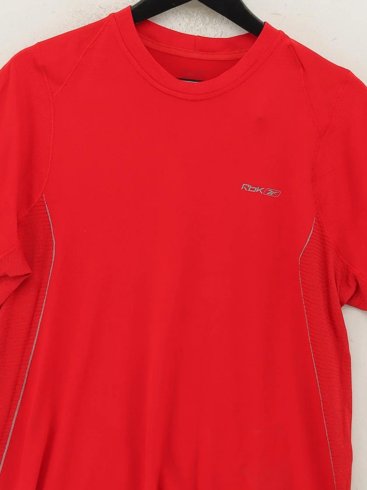 Reebok Men's T-Shirt L Red Polyamide with Elastane Round Neck Basic - Image 3