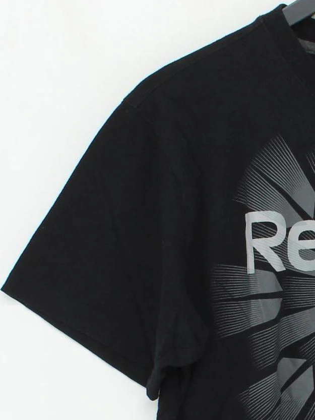 Reebok Men's T-Shirt M Black Graphic Cotton with Polyester Basic - Image 4