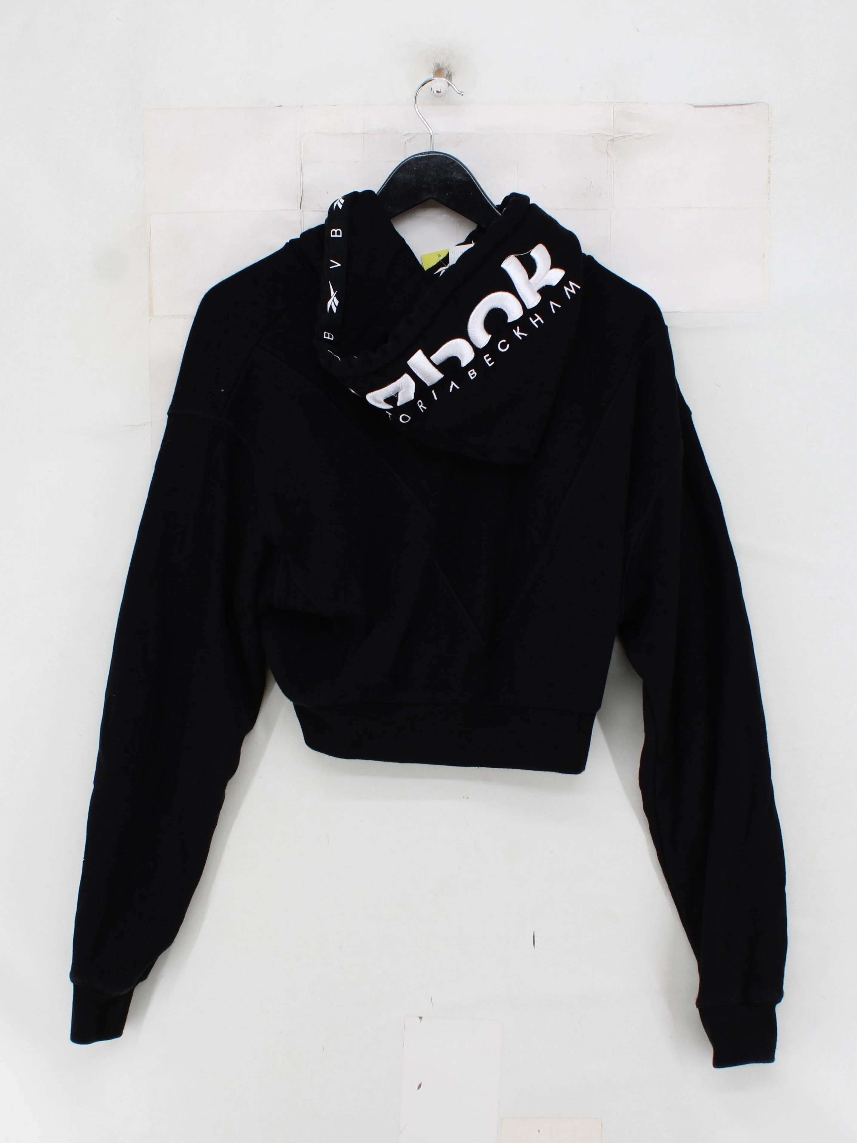 Reebok Women's Hoodie S Black Cotton with Polyester, Elastane Pullover - Image 2