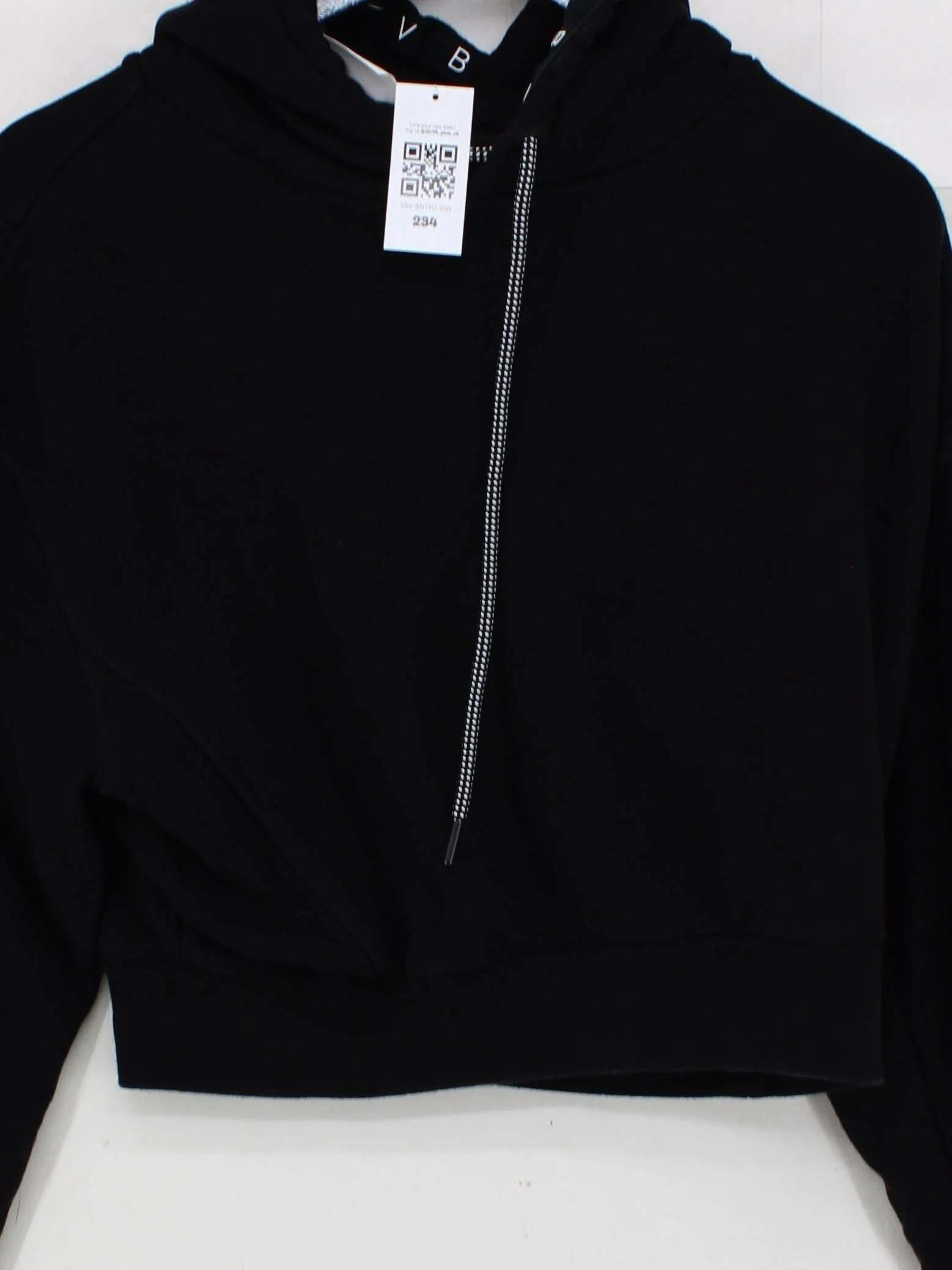 Reebok Women's Hoodie S Black Cotton with Polyester, Elastane Pullover - Image 3