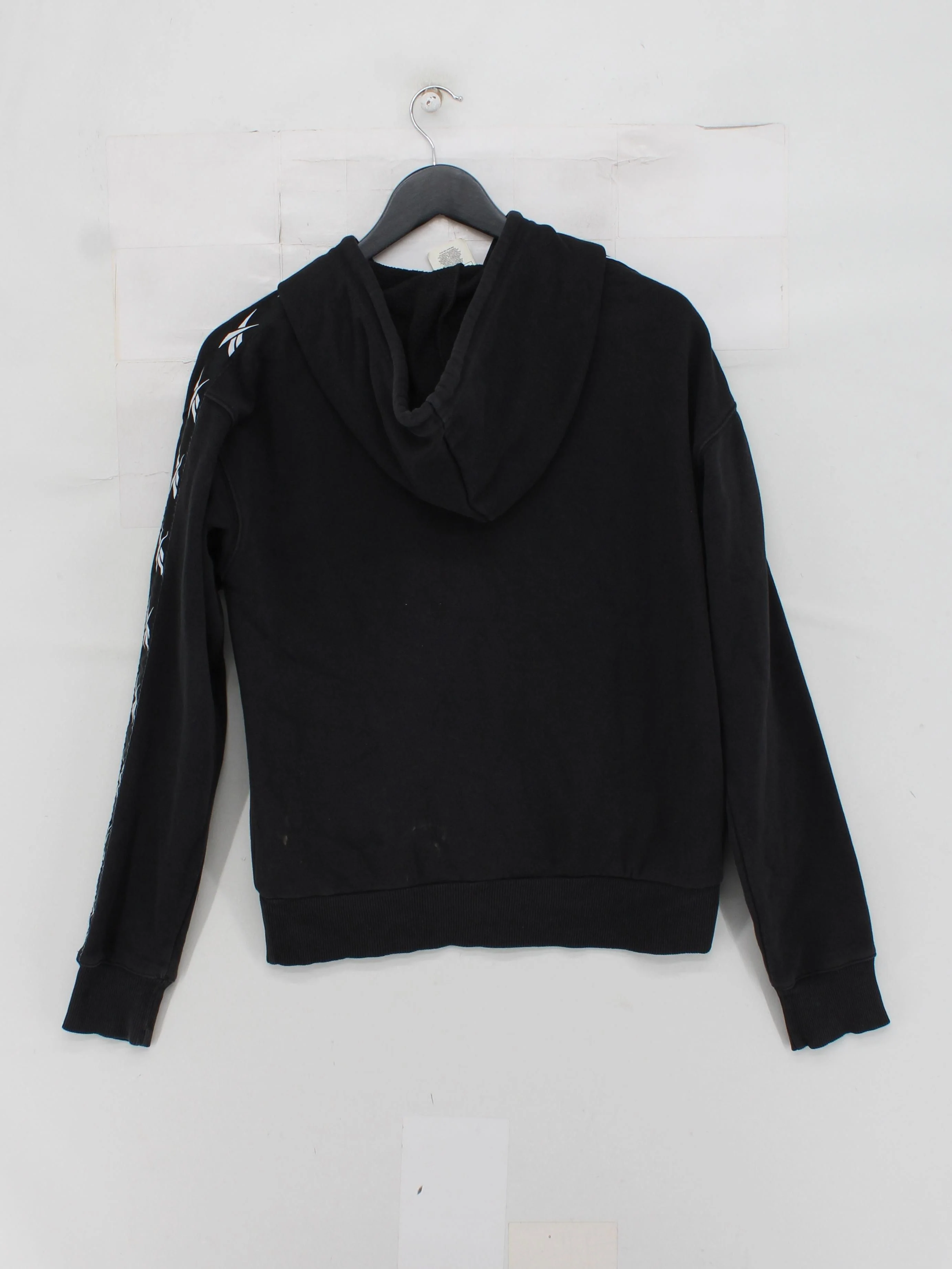 Reebok Women's Hoodie XS Black Graphic Cotton with Polyester, Elastane Pullover - Image 2
