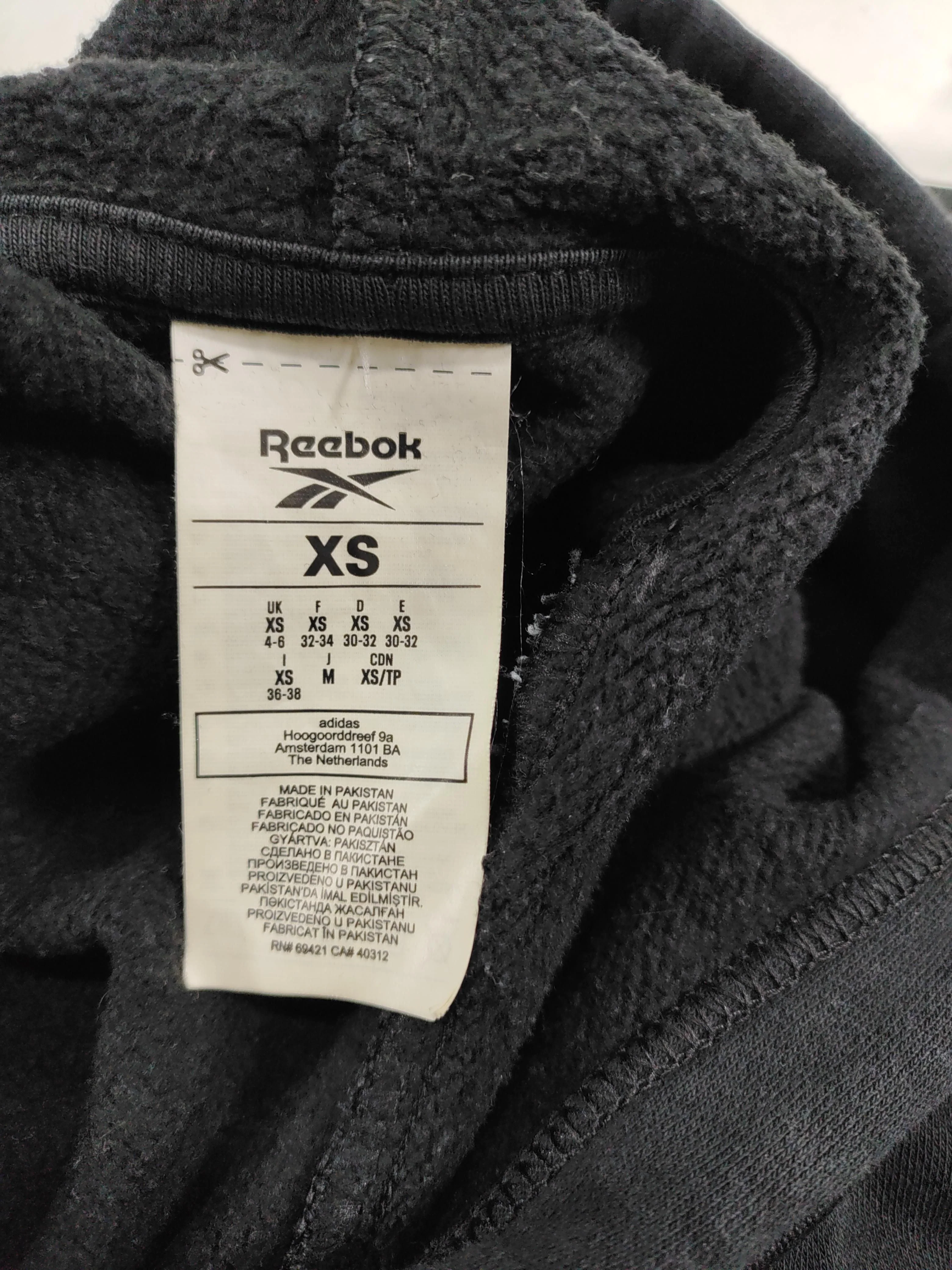 Reebok Women's Hoodie XS Black Graphic Cotton with Polyester, Elastane Pullover - Image 6