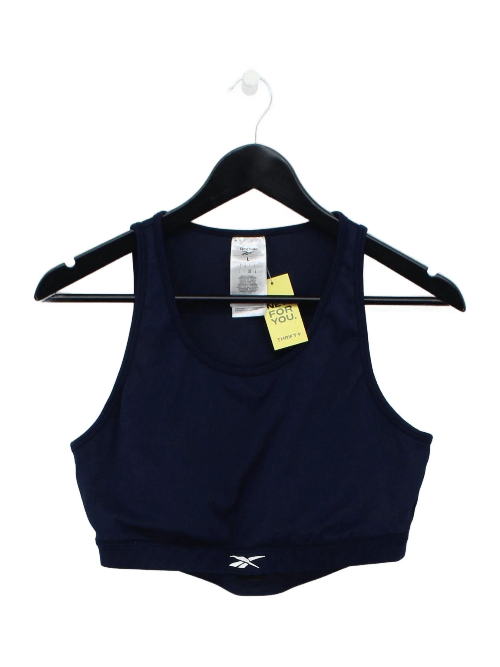 Reebok Women's T-Shirt L Blue Polyester with Spandex Sleeveless Basic