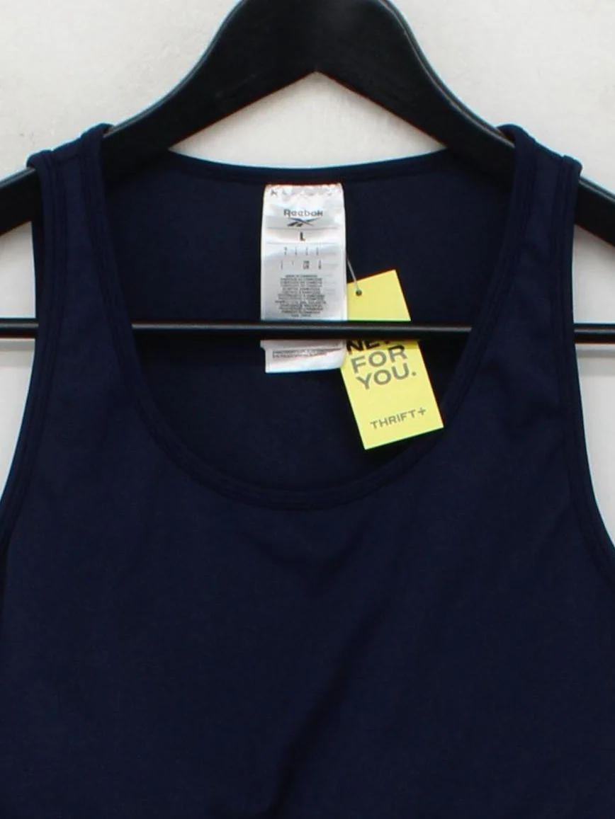Reebok Women's T-Shirt L Blue Polyester with Spandex Sleeveless Basic - Image 3