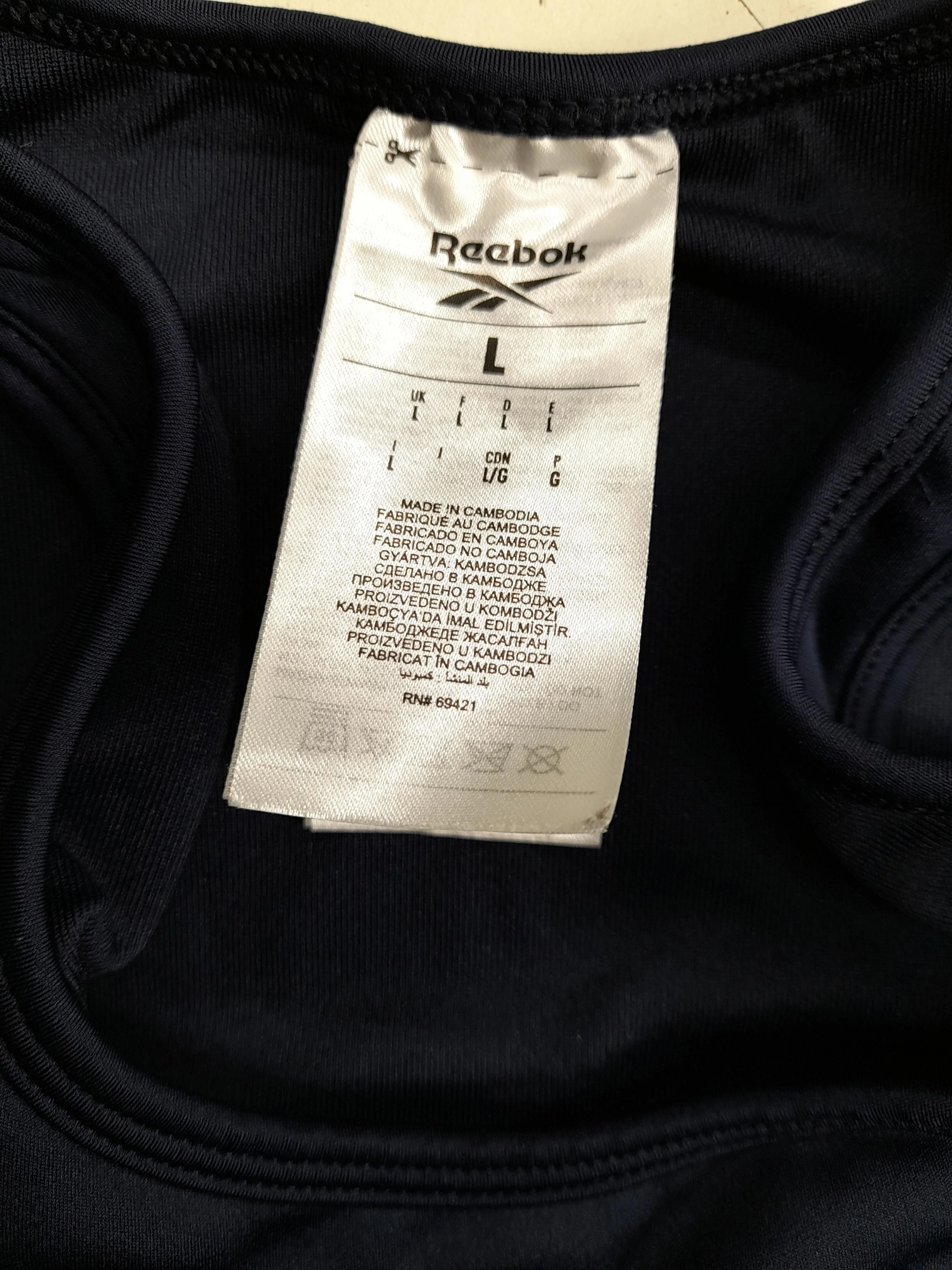 Reebok Women's T-Shirt L Blue Polyester with Spandex Sleeveless Basic - Image 5