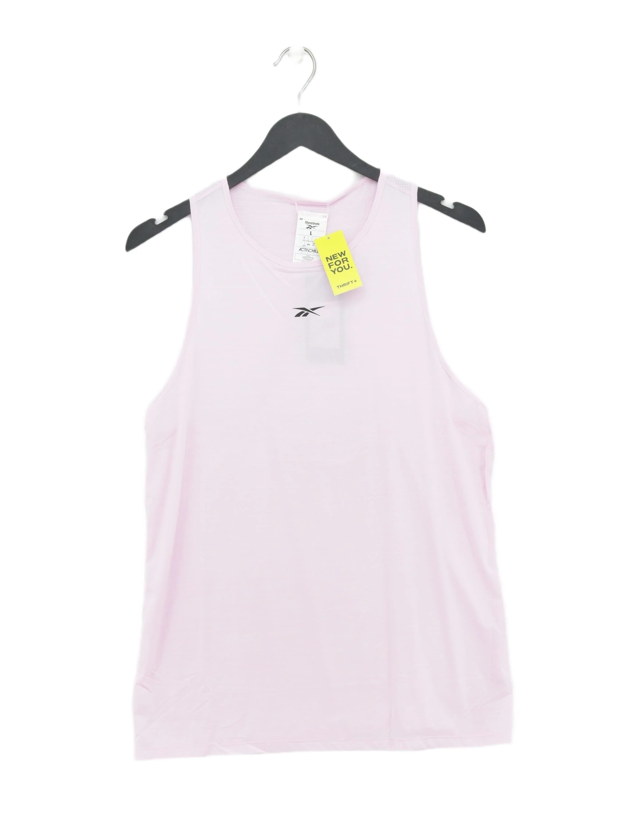 Reebok Women's T-Shirt L Pink Nylon with Spandex Sleeveless Basic New with tags