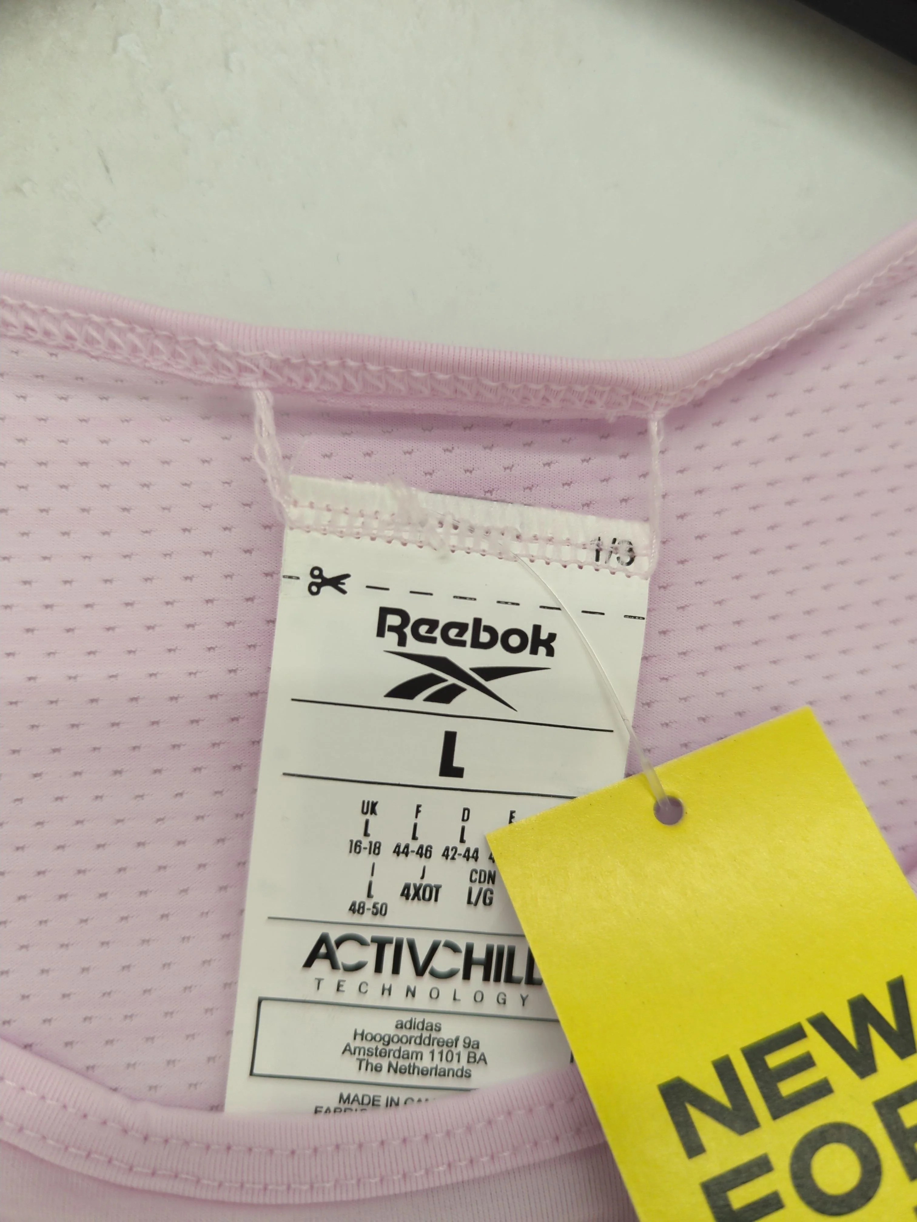 Reebok Women's T-Shirt L Pink Nylon with Spandex Sleeveless Basic New with tags - Image 5