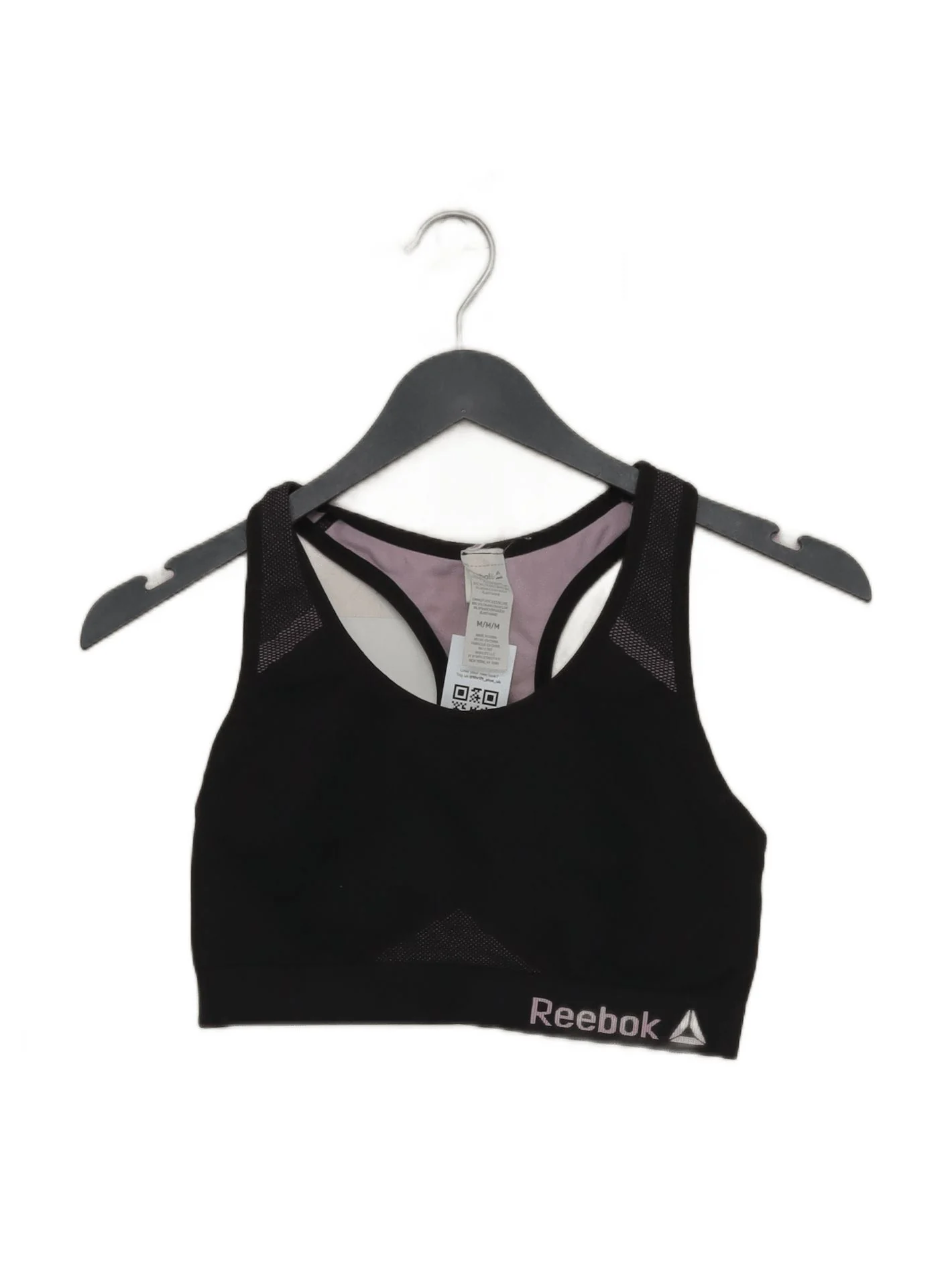 Reebok Women's T-Shirt M Black Polyester with Nylon, Spandex Sleeveless Basic