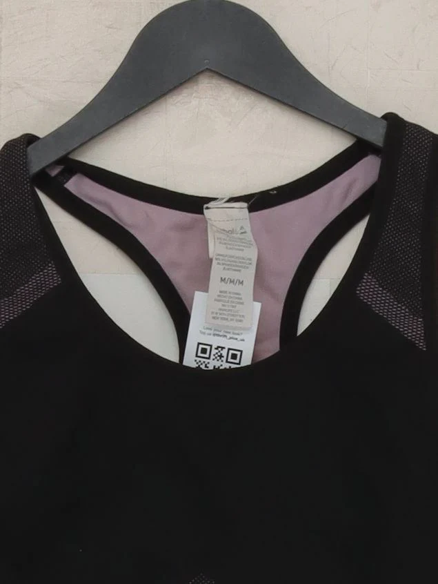 Reebok Women's T-Shirt M Black Polyester with Nylon, Spandex Sleeveless Basic - Image 3