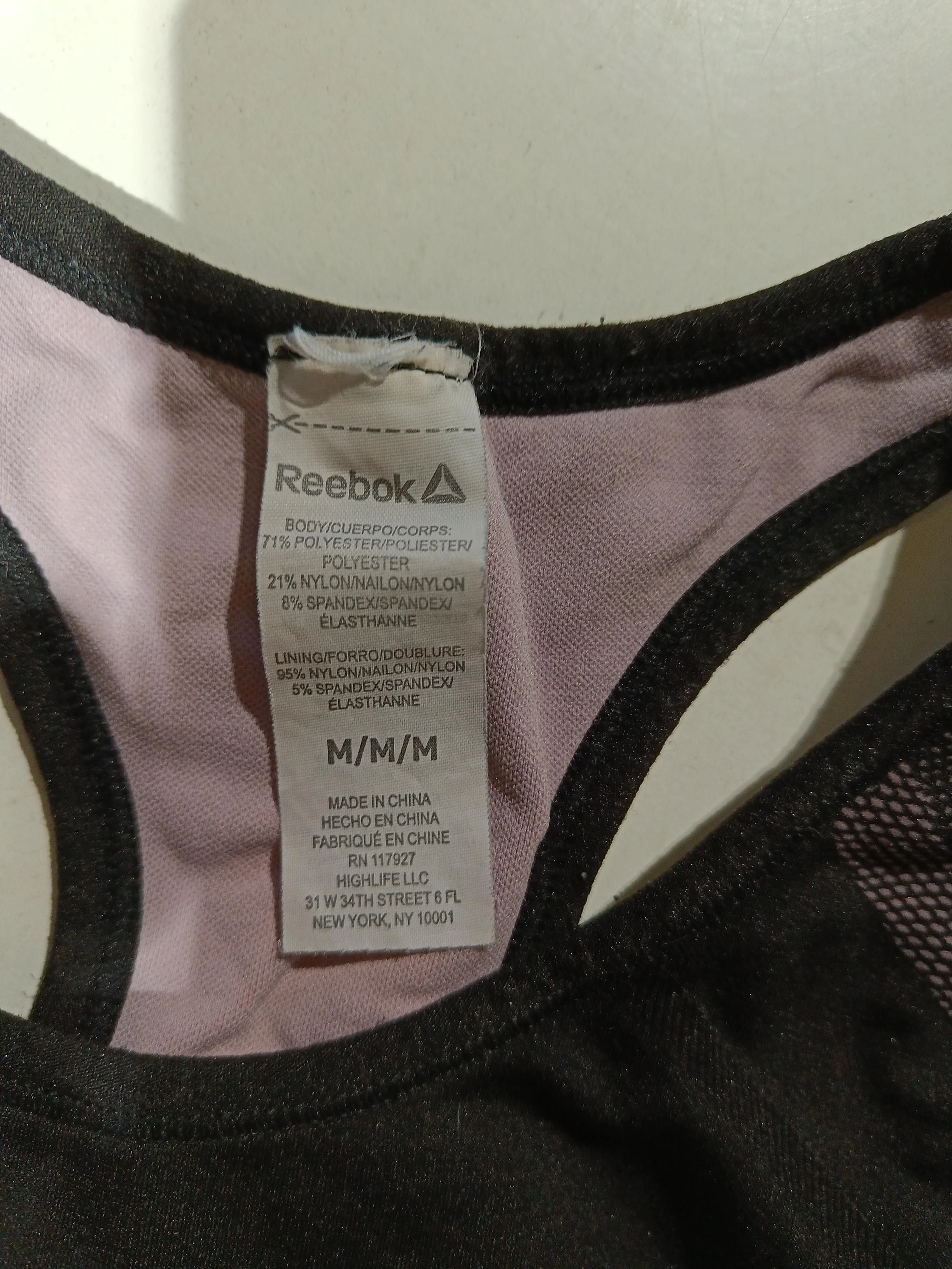 Reebok Women's T-Shirt M Black Polyester with Nylon, Spandex Sleeveless Basic - Image 6