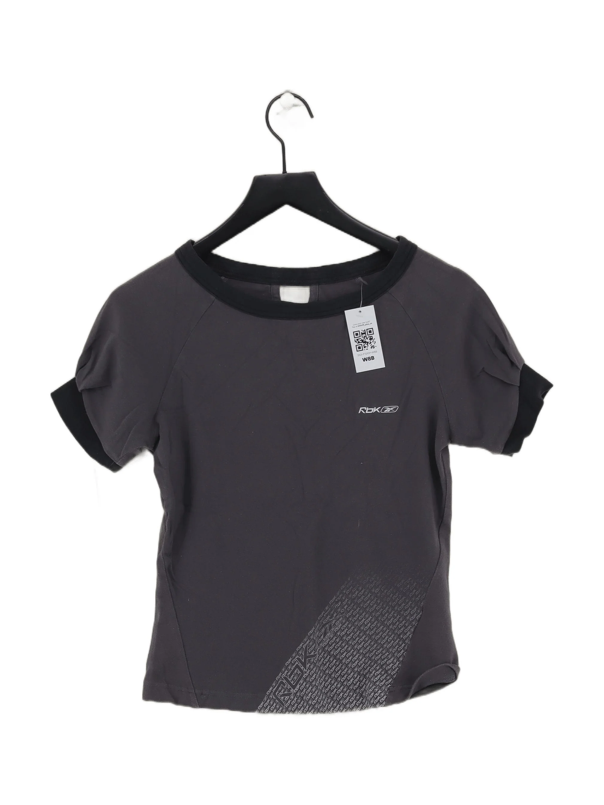 Reebok Women's T-Shirt S Grey Cotton with Elastane Basic