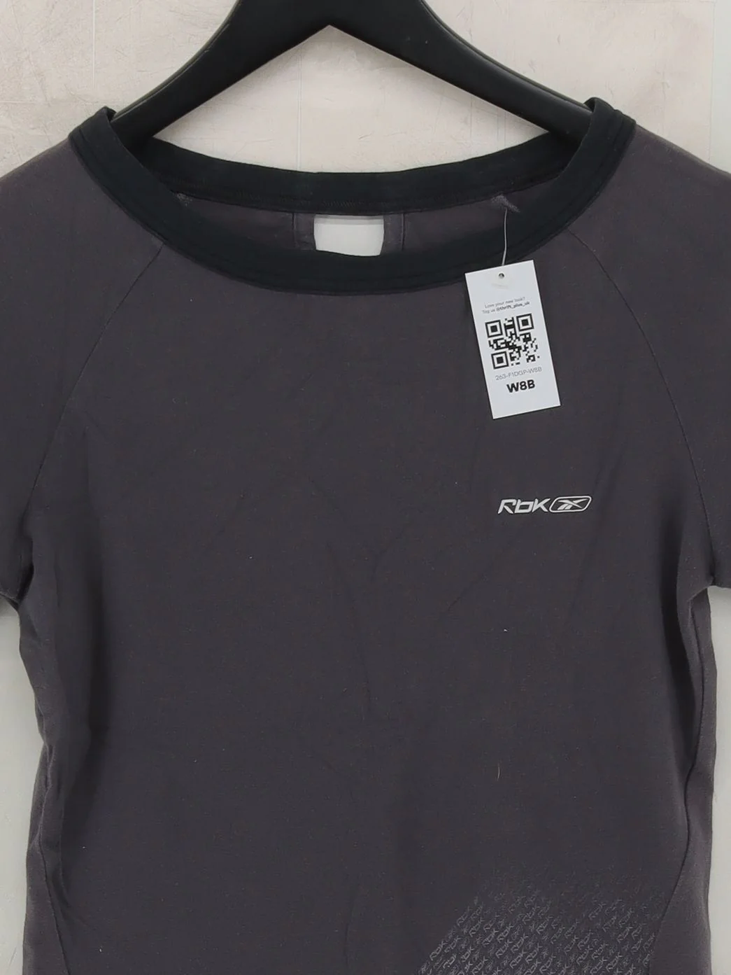 Reebok Women's T-Shirt S Grey Cotton with Elastane Basic - Image 3