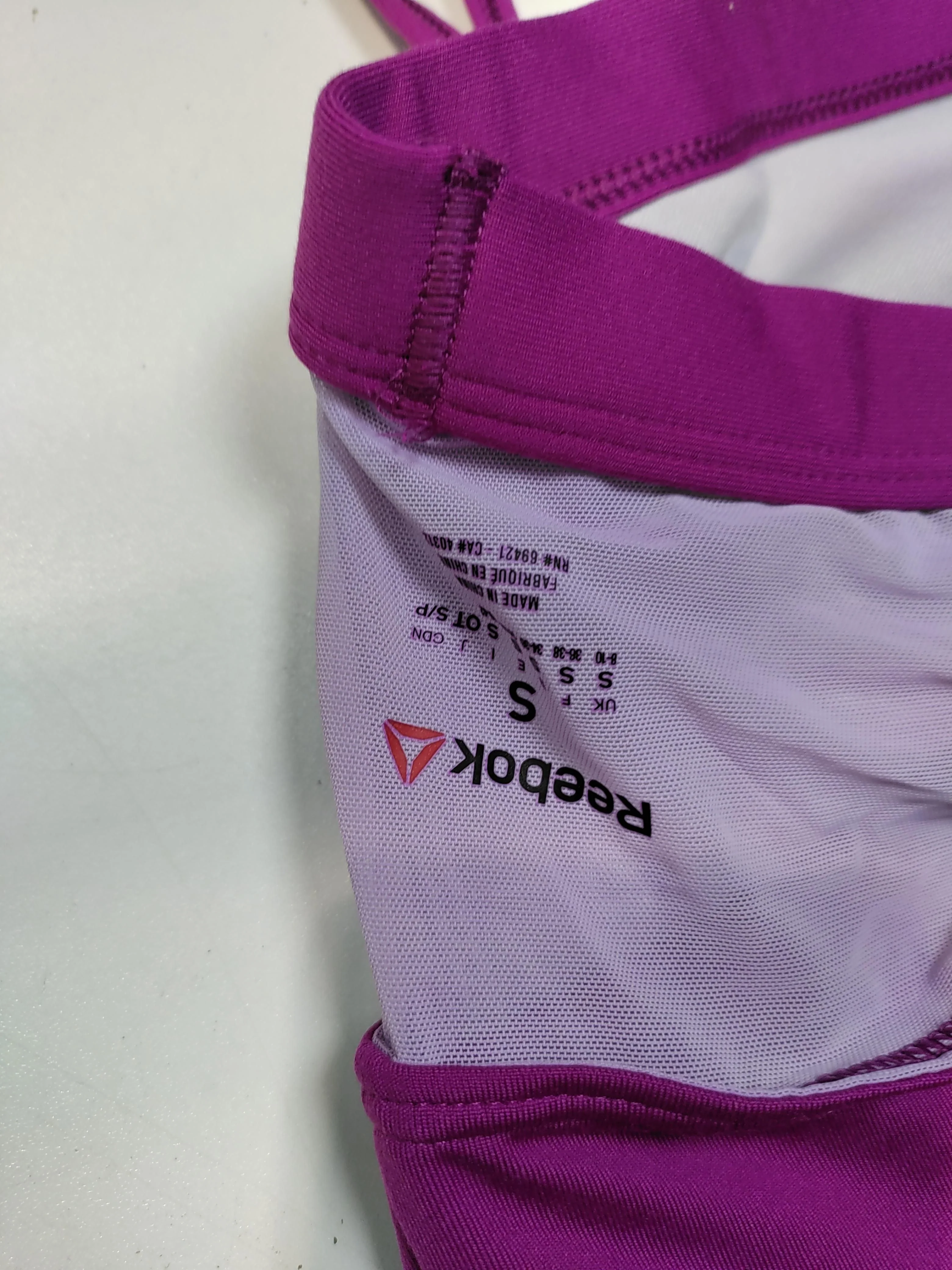 Reebok Women's T-Shirt UK 8 Purple Polyester with Elastane Sleeveless Basic - Image 5