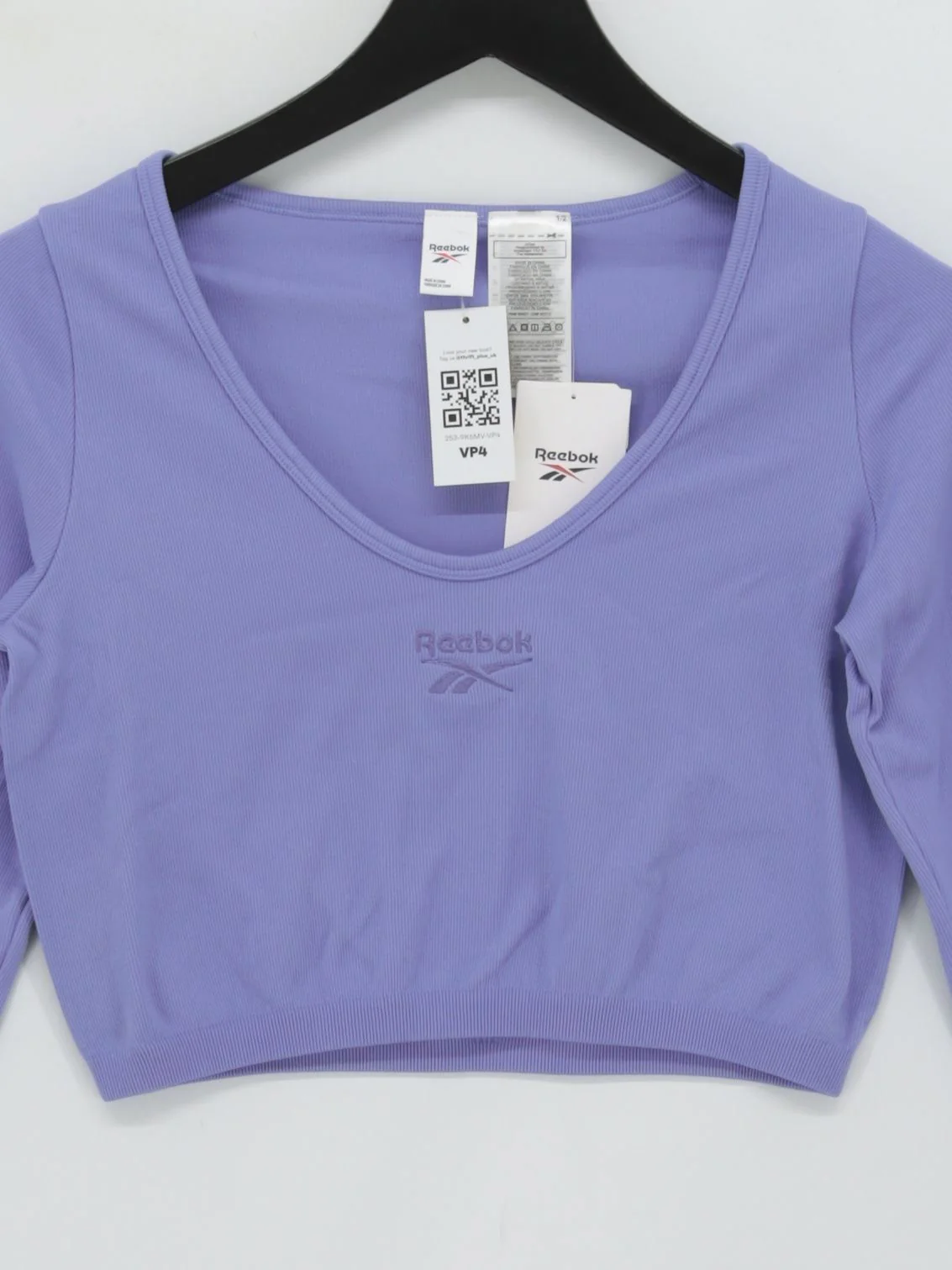 Reebok Women's Top L Purple Nylon with Elastane Cropped New with tags - Image 3