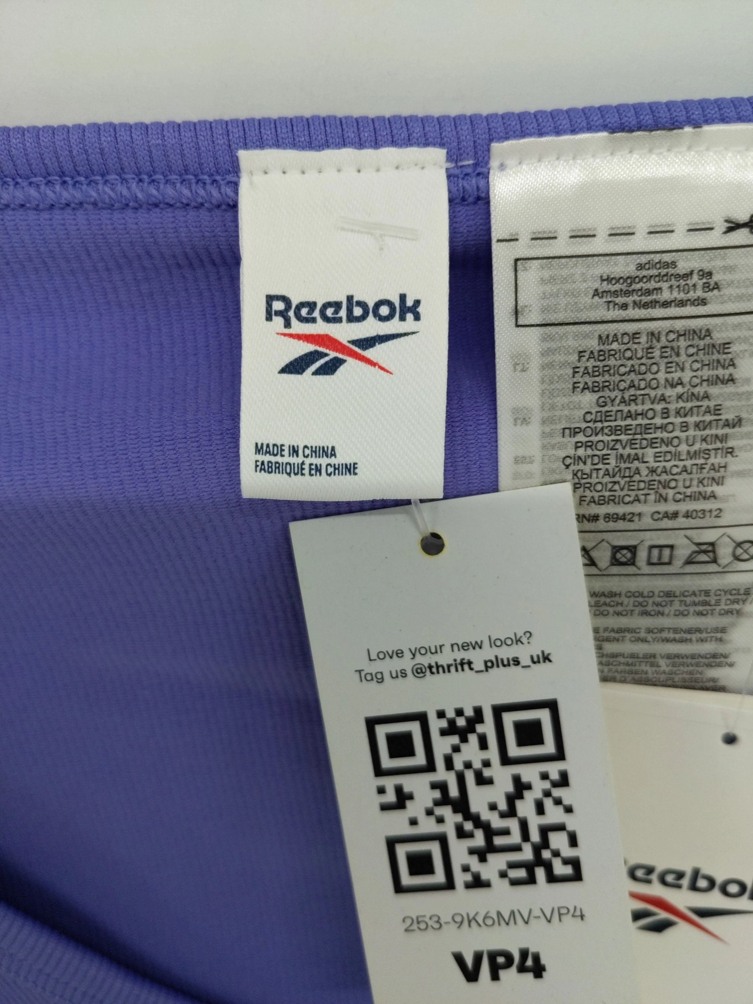 Reebok Women's Top L Purple Nylon with Elastane Cropped New with tags - Image 5