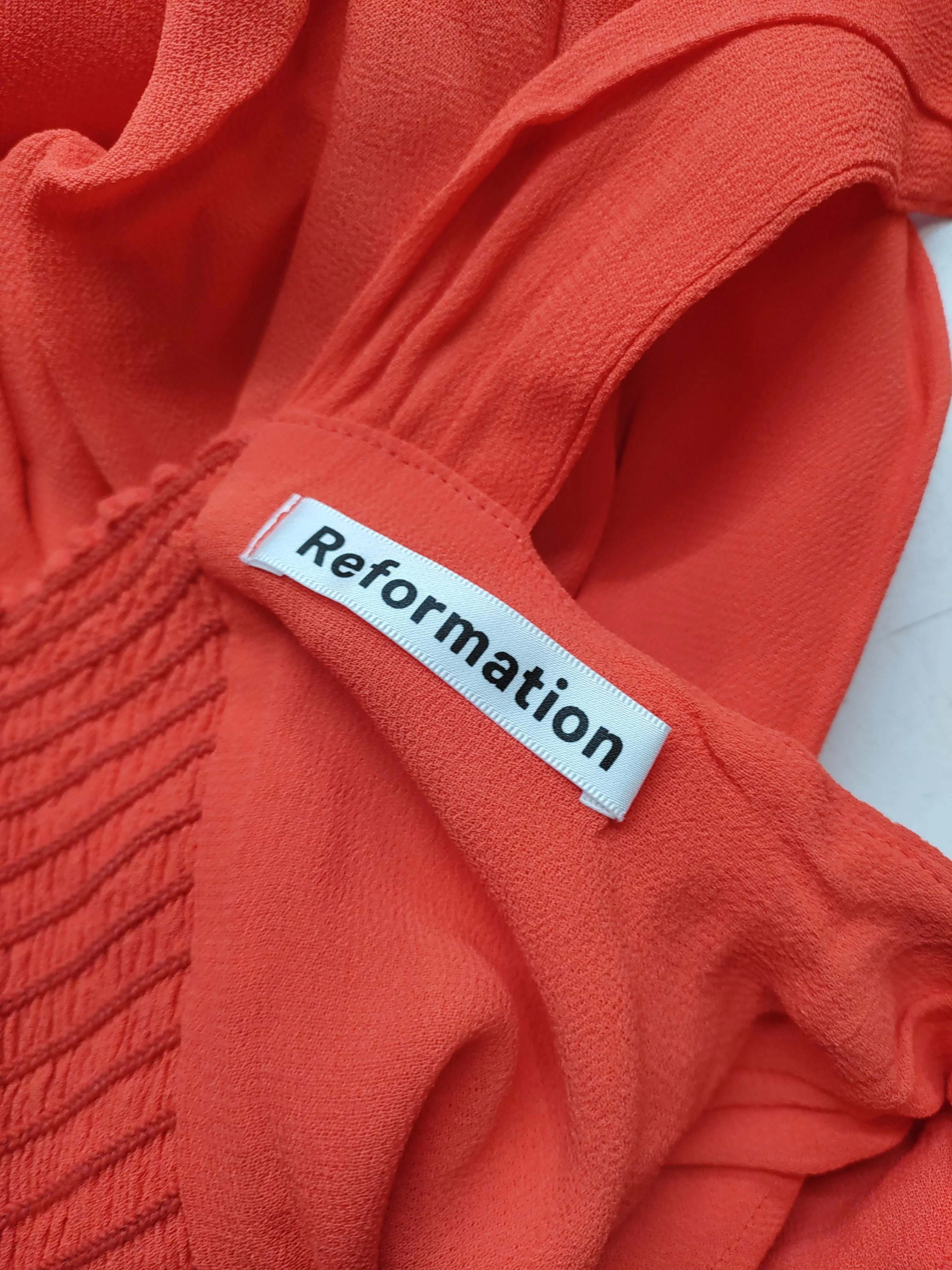 Reformation A-Line Midi Dress UK12 in Orange - Image 5