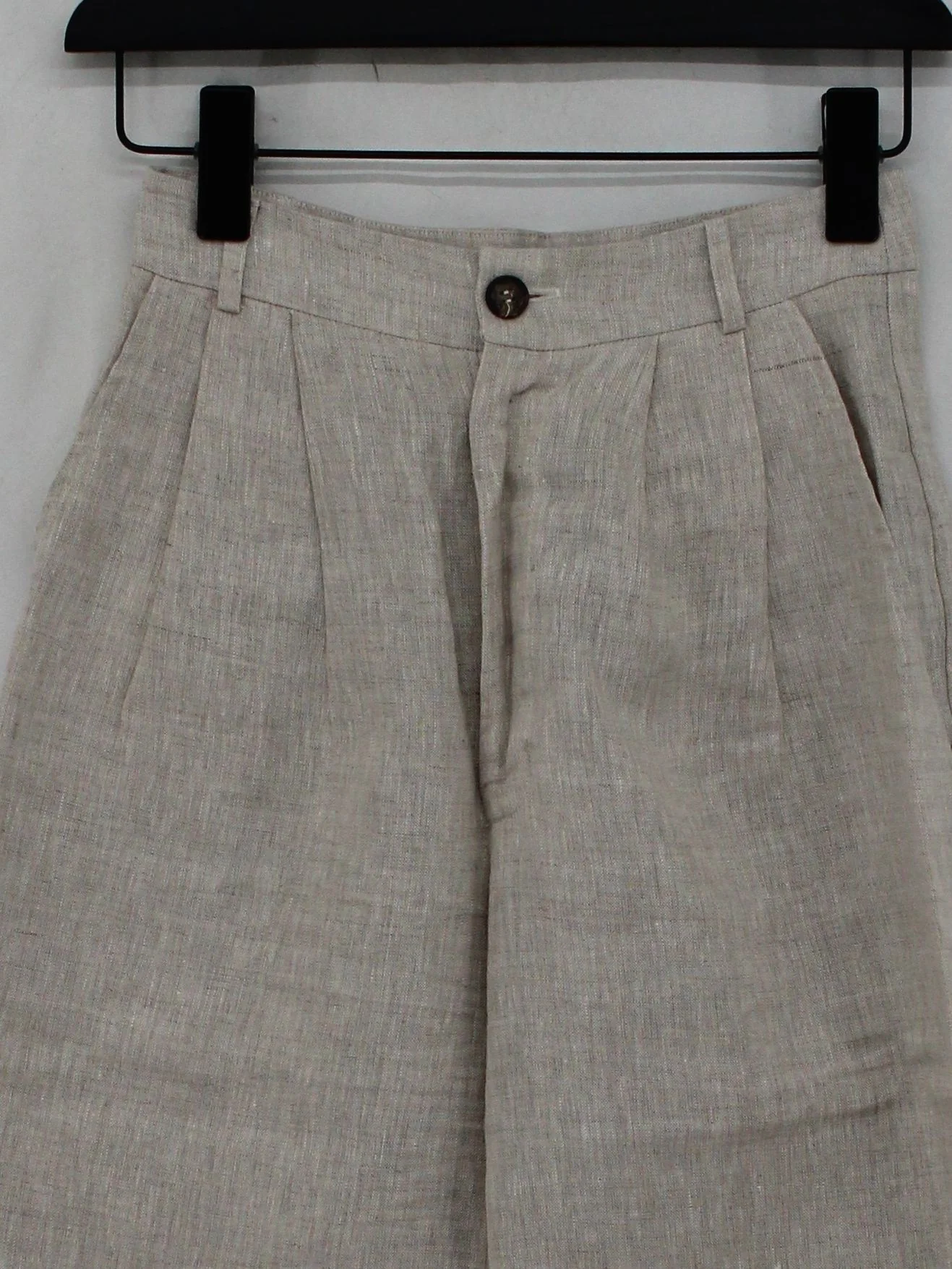 Reformation Men's Trousers XXS Cream 100% Linen Straight Capri - Image 3