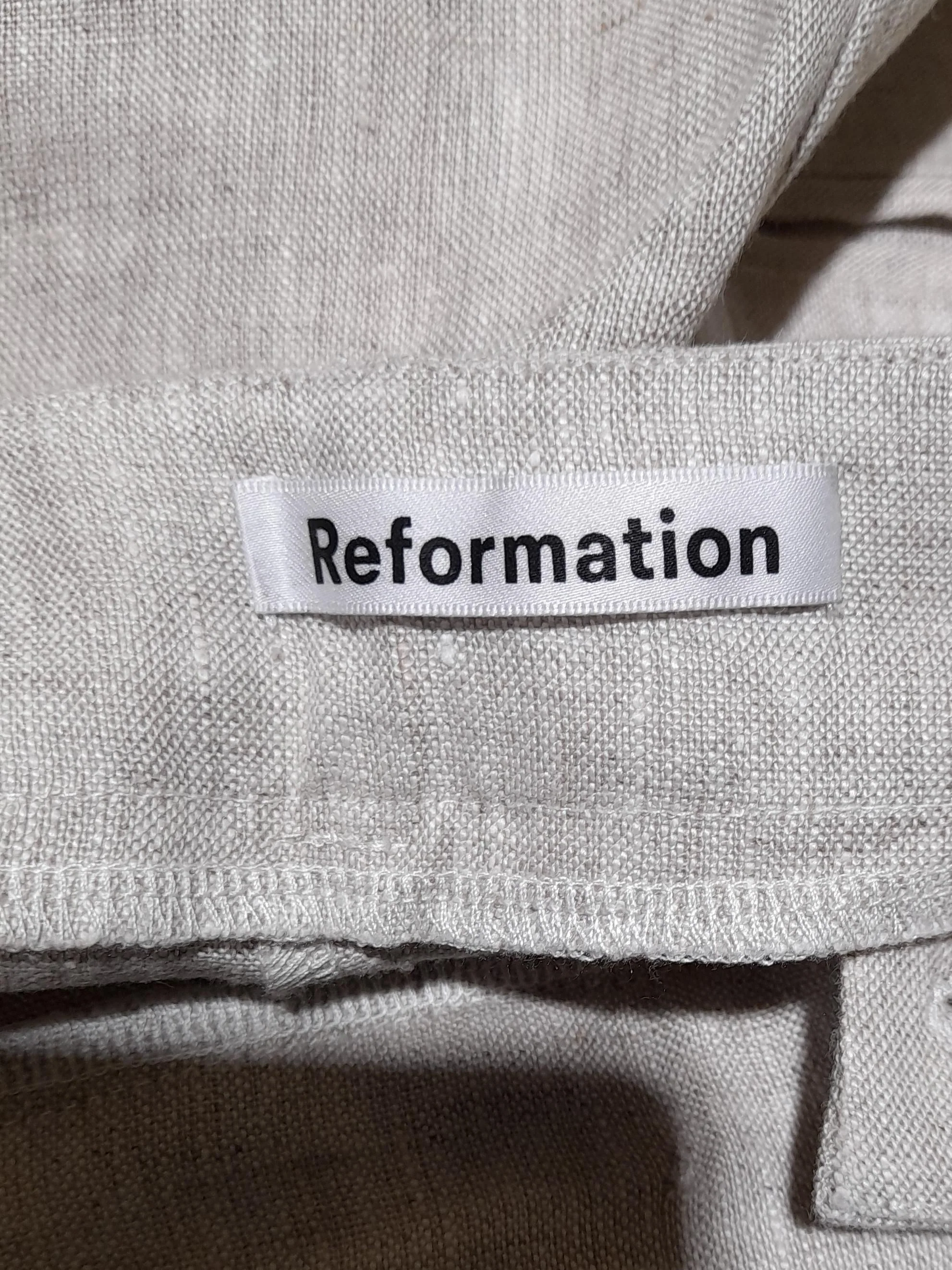 Reformation Men's Trousers XXS Cream 100% Linen Straight Capri - Image 5