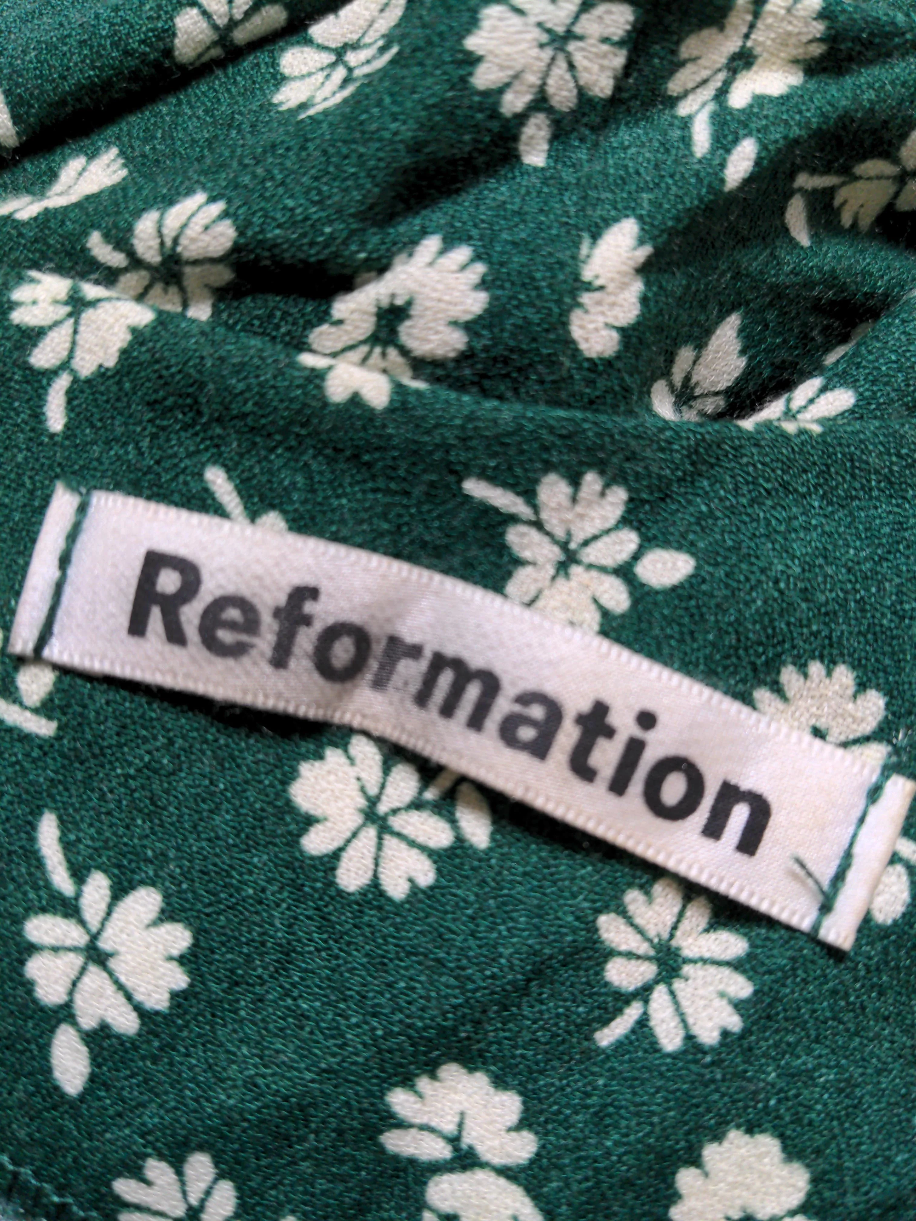 Reformation Shirt Midi Dress in Green - Image 5