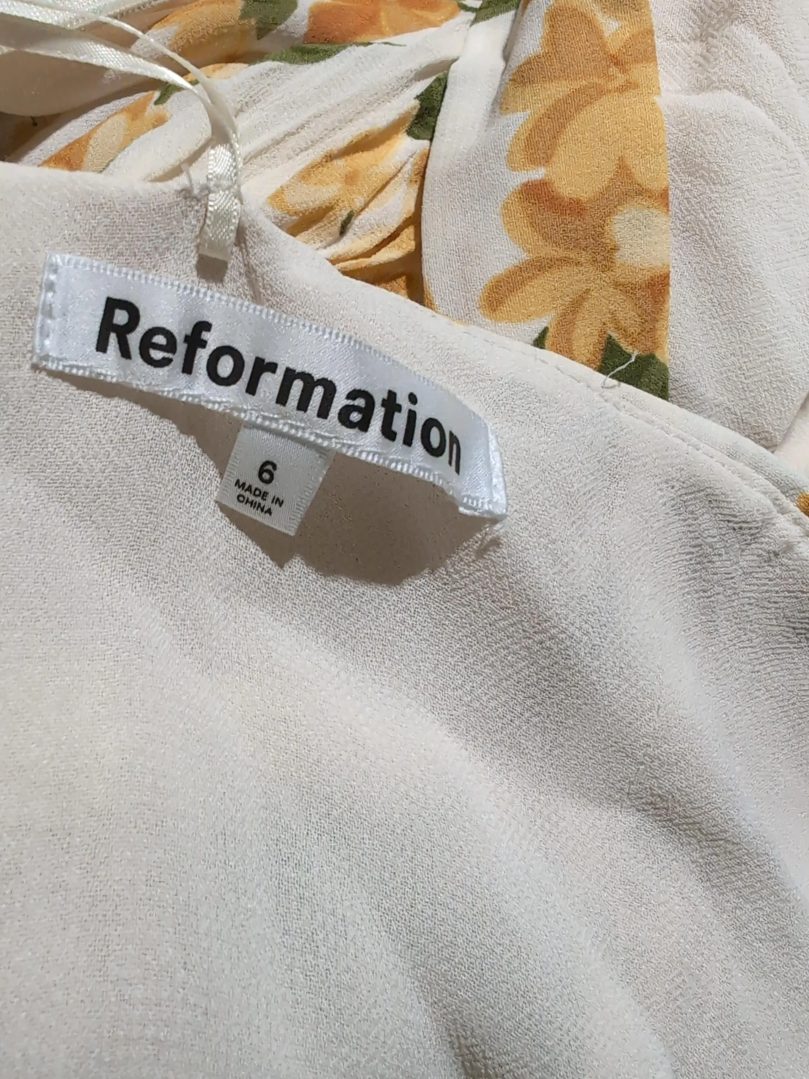 Reformation Slip Midi Dress UK6 in Cream - Image 6