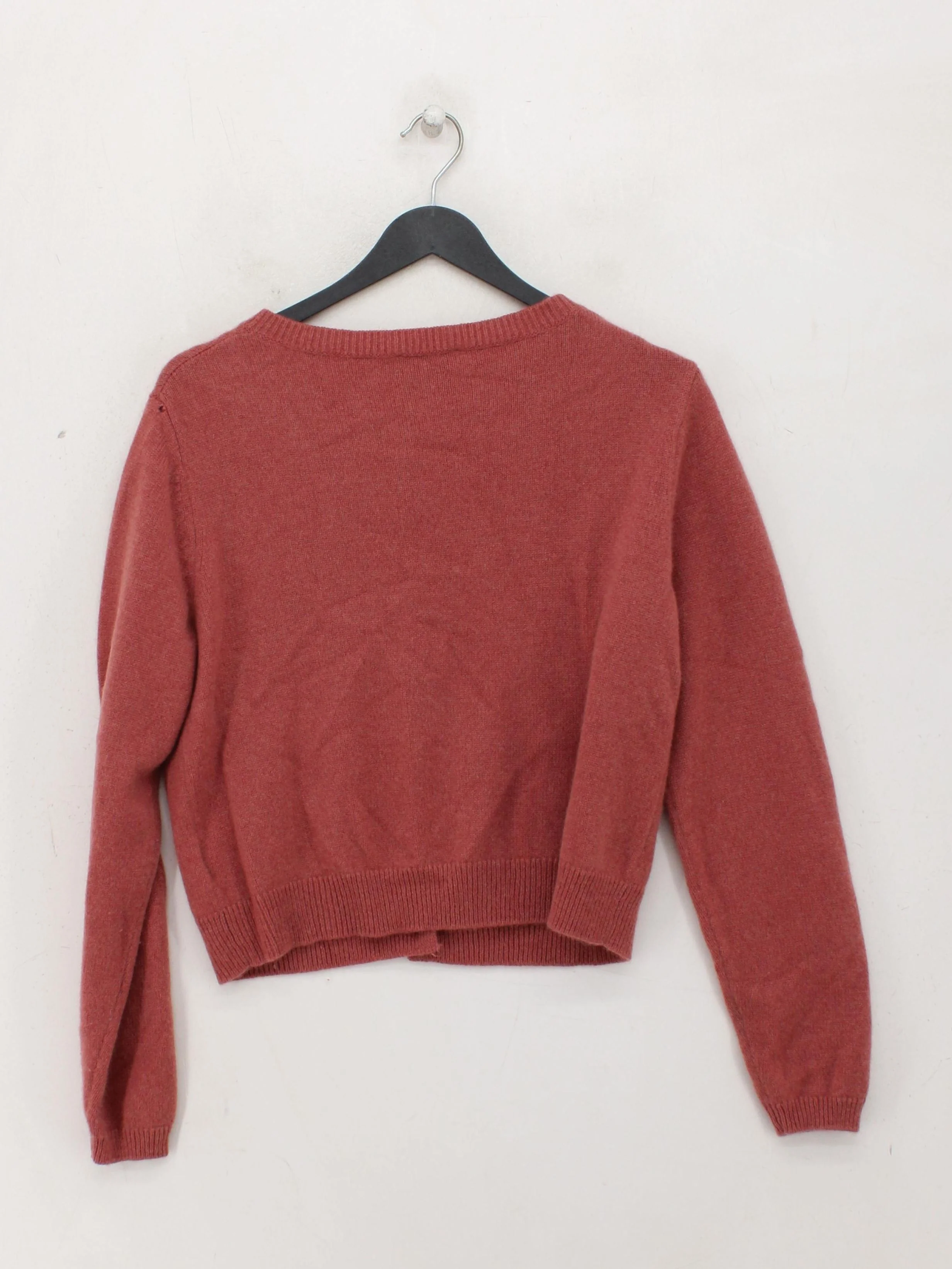 Reformation Women's Cardigan M Brown Cashmere with Wool Round Neck Cardigan - Image 2