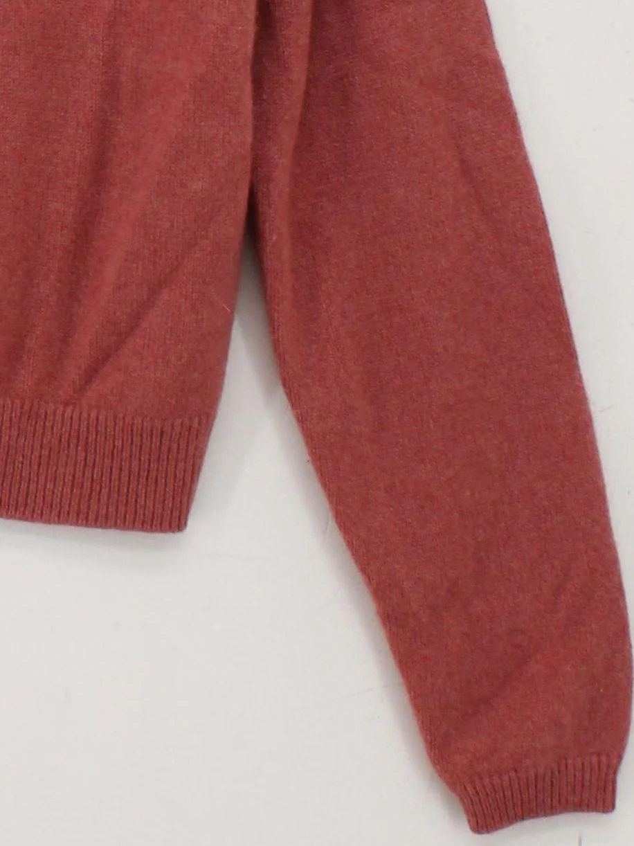 Reformation Women's Cardigan M Brown Cashmere with Wool Round Neck Cardigan - Image 4