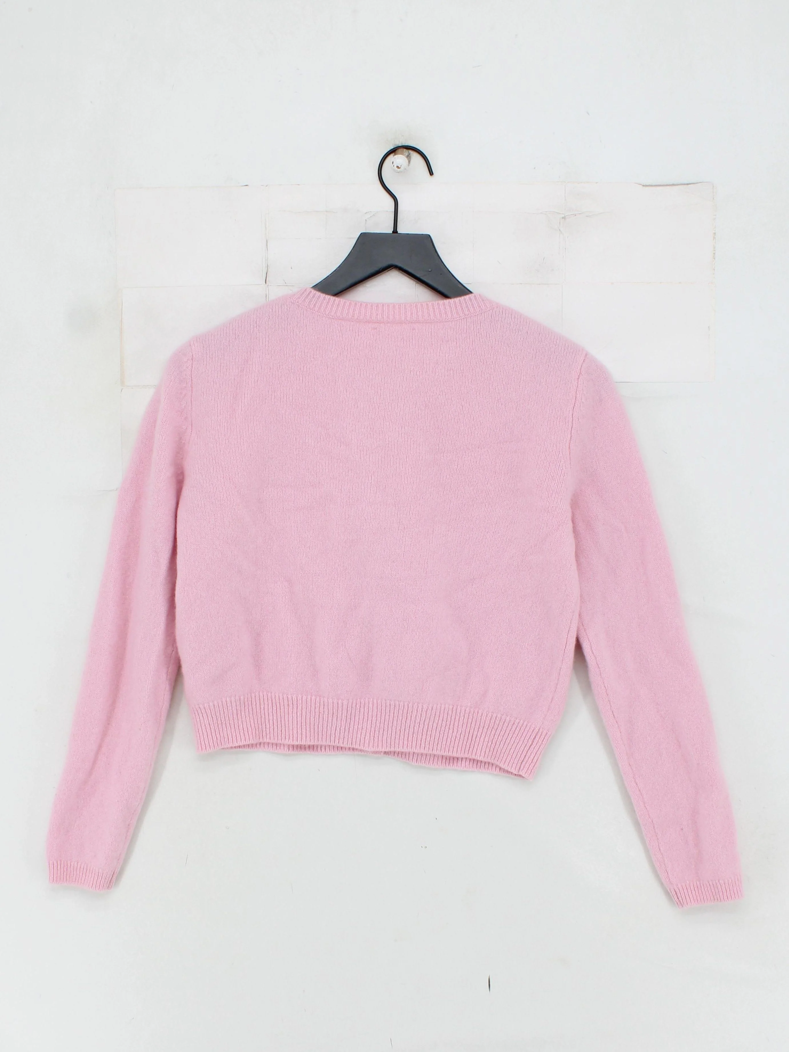 Reformation Women's Cardigan M Pink 100% Cashmere Round Neck Cardigan - Image 2