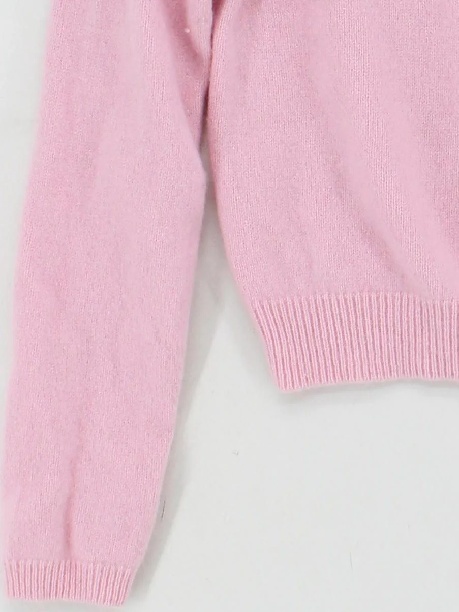 Reformation Women's Cardigan M Pink 100% Cashmere Round Neck Cardigan - Image 4