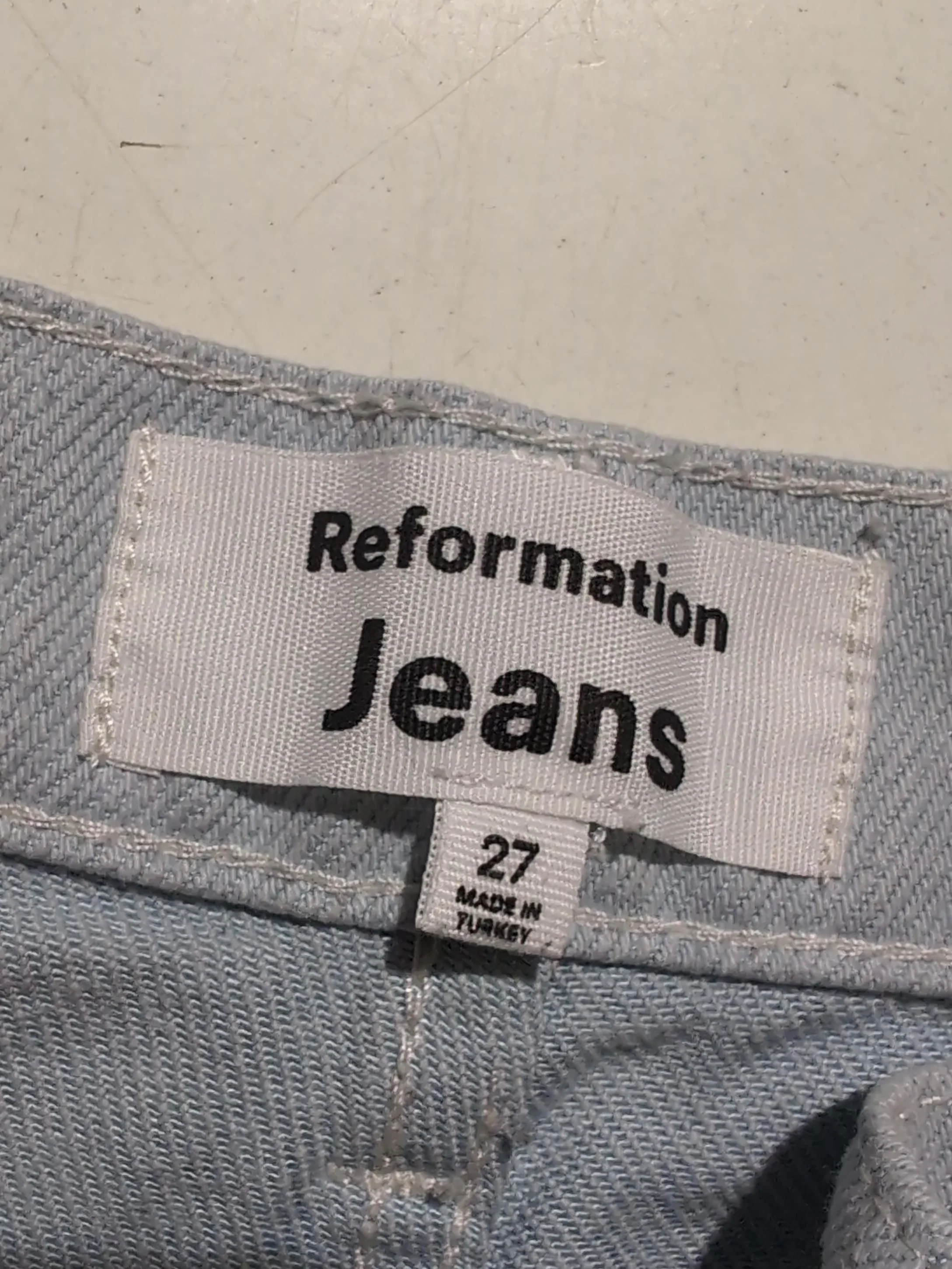 Reformation Women's Jeans W 27 in Blue Cotton with Lyocell Modal Wide-Leg - Image 7