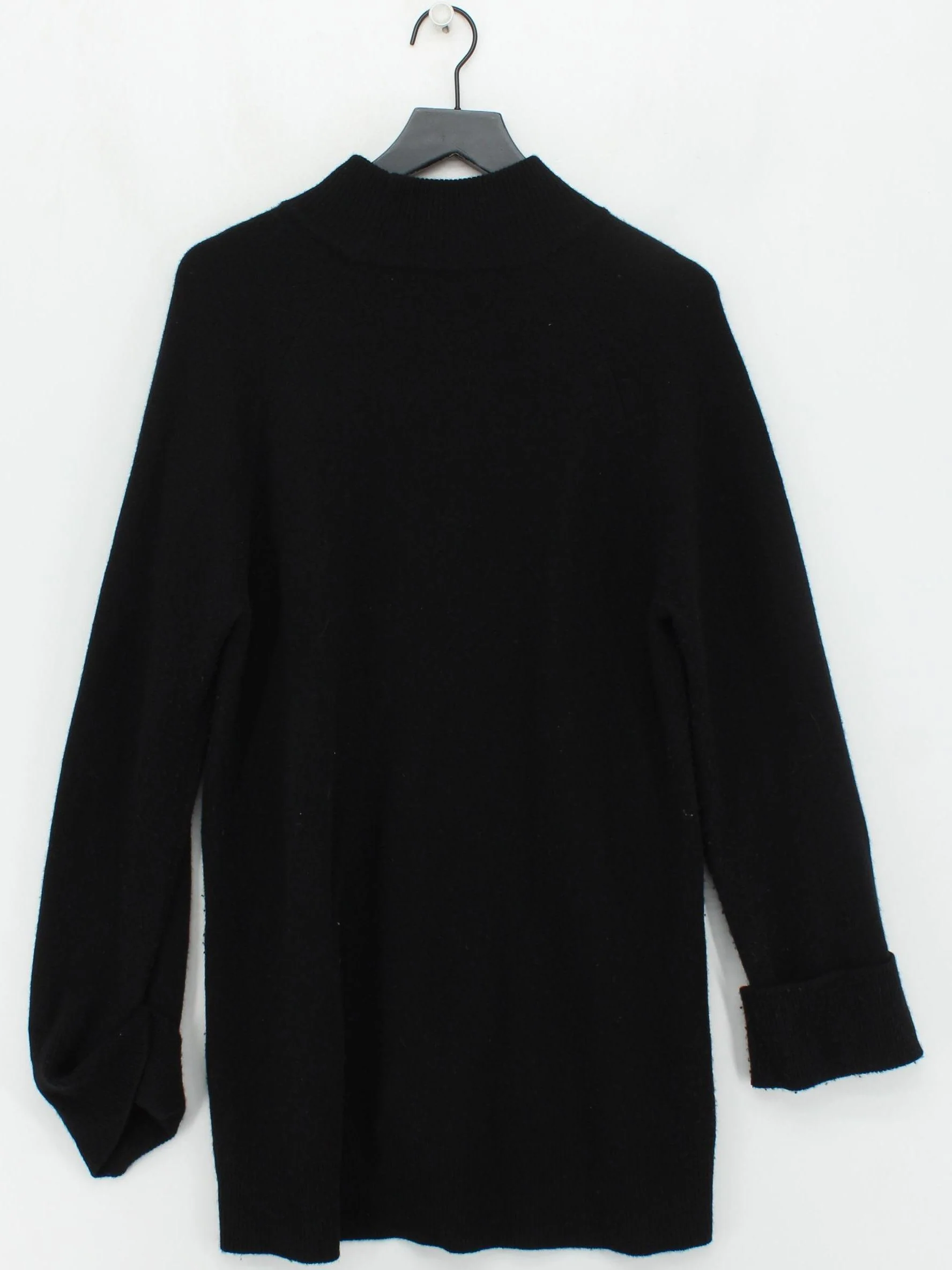 Reformation Women's Jumper L Black 100% Wool Mock Neck Pullover - Image 2