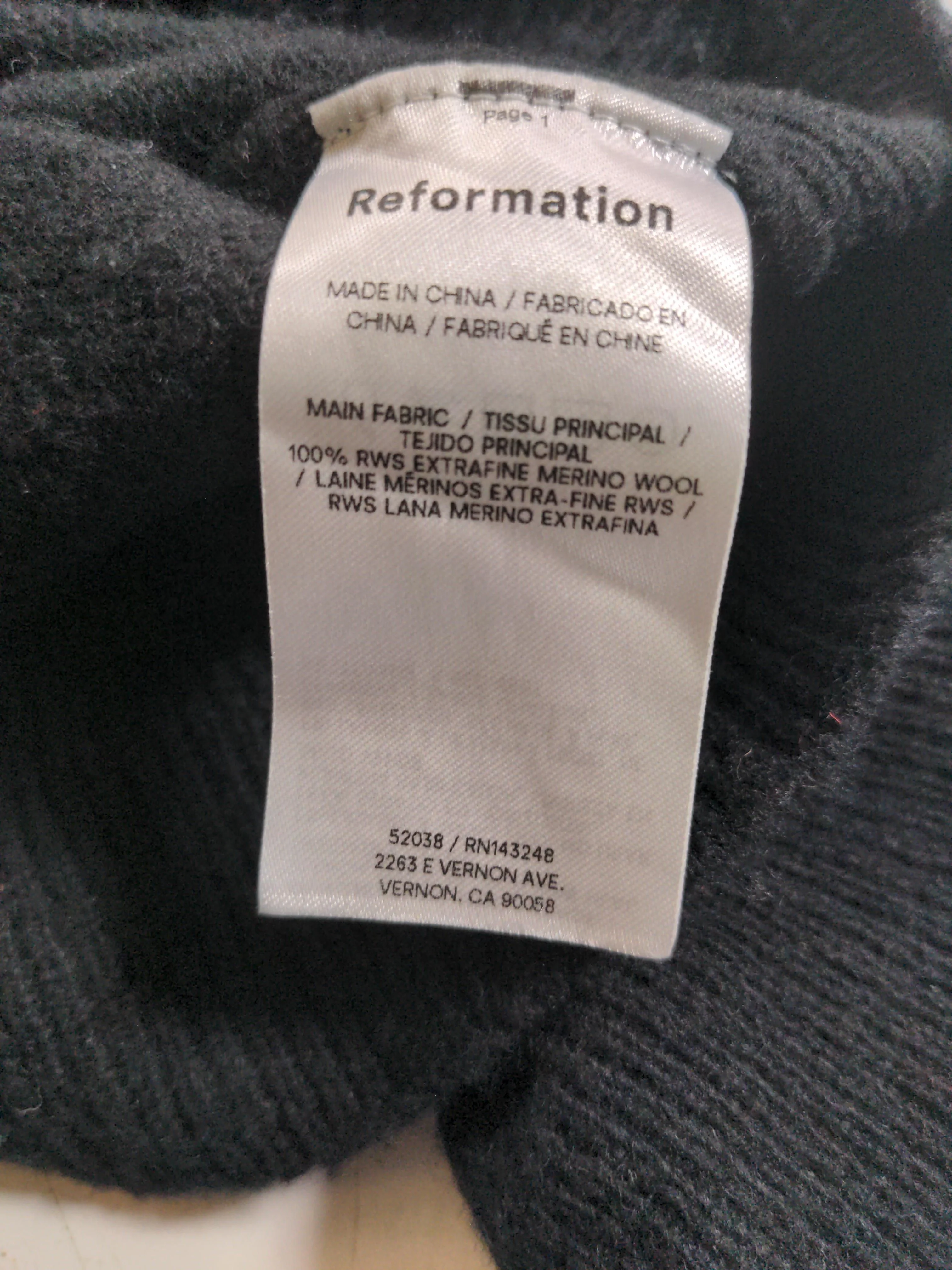 Reformation Women's Jumper L Black 100% Wool Mock Neck Pullover - Image 7