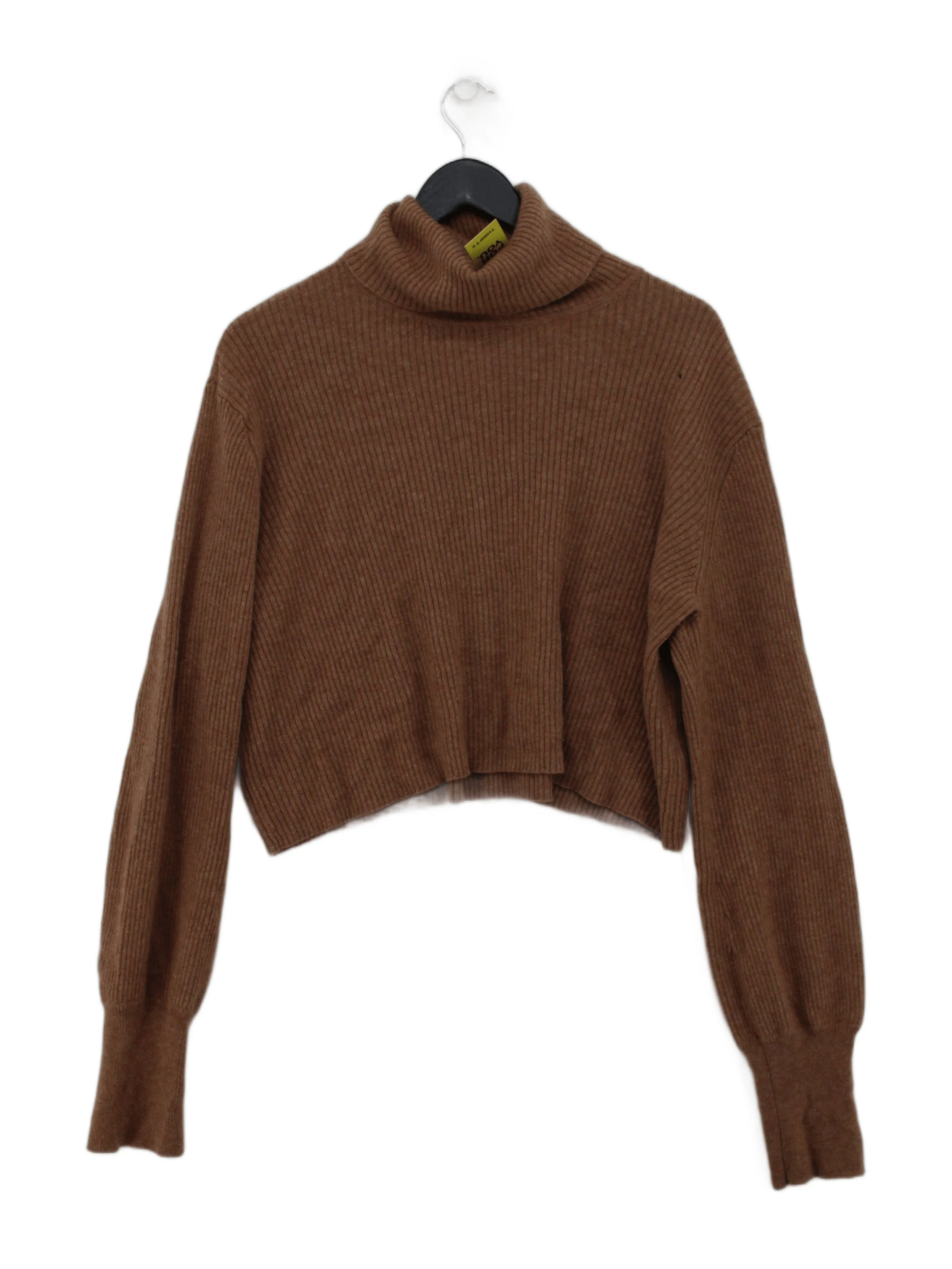 Reformation Women's Jumper XL Tan 100% Cashmere Roll Neck Pullover