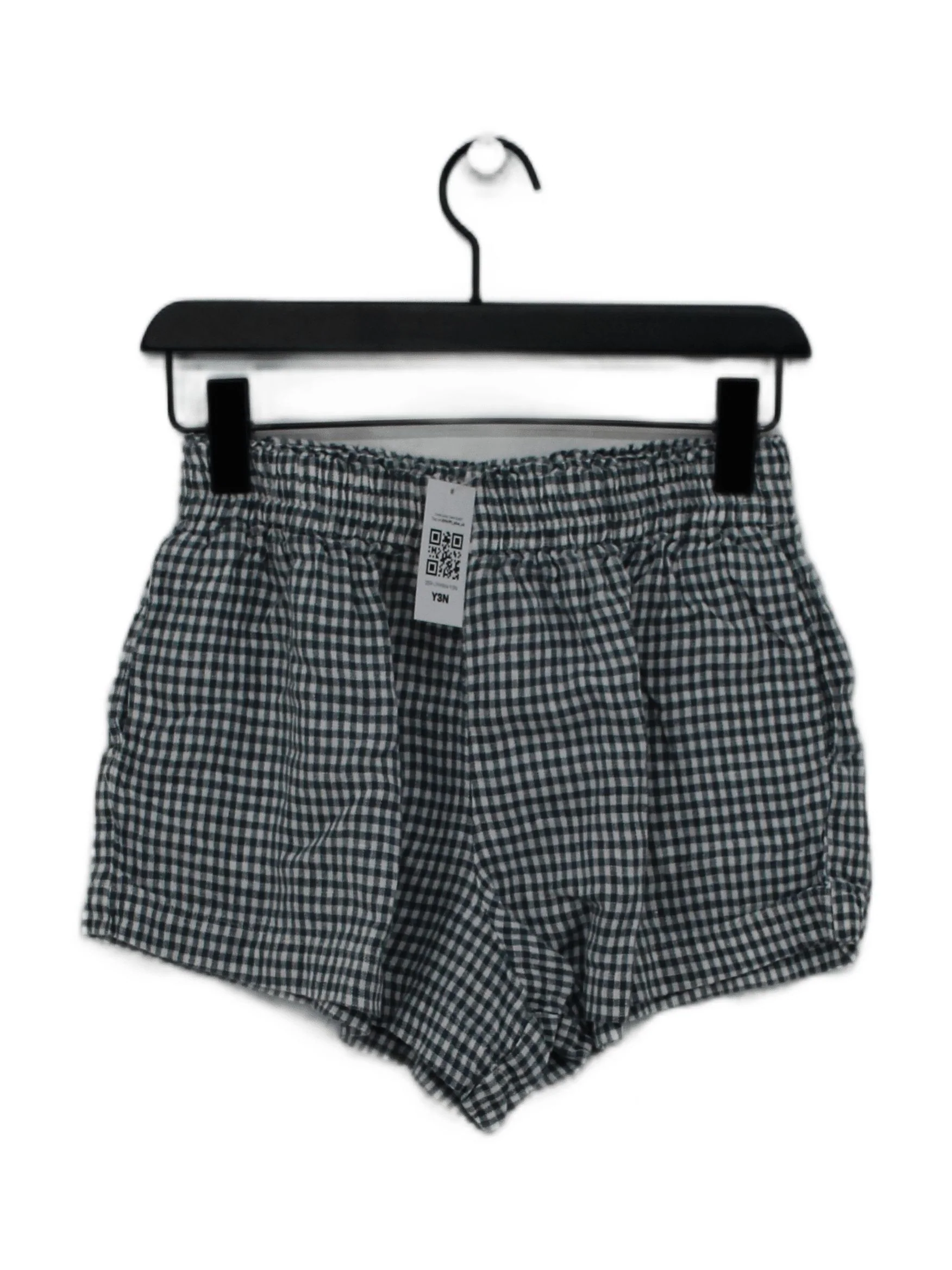 Reformation Women's Shorts S Green Checkered Linen with Rayon Mom