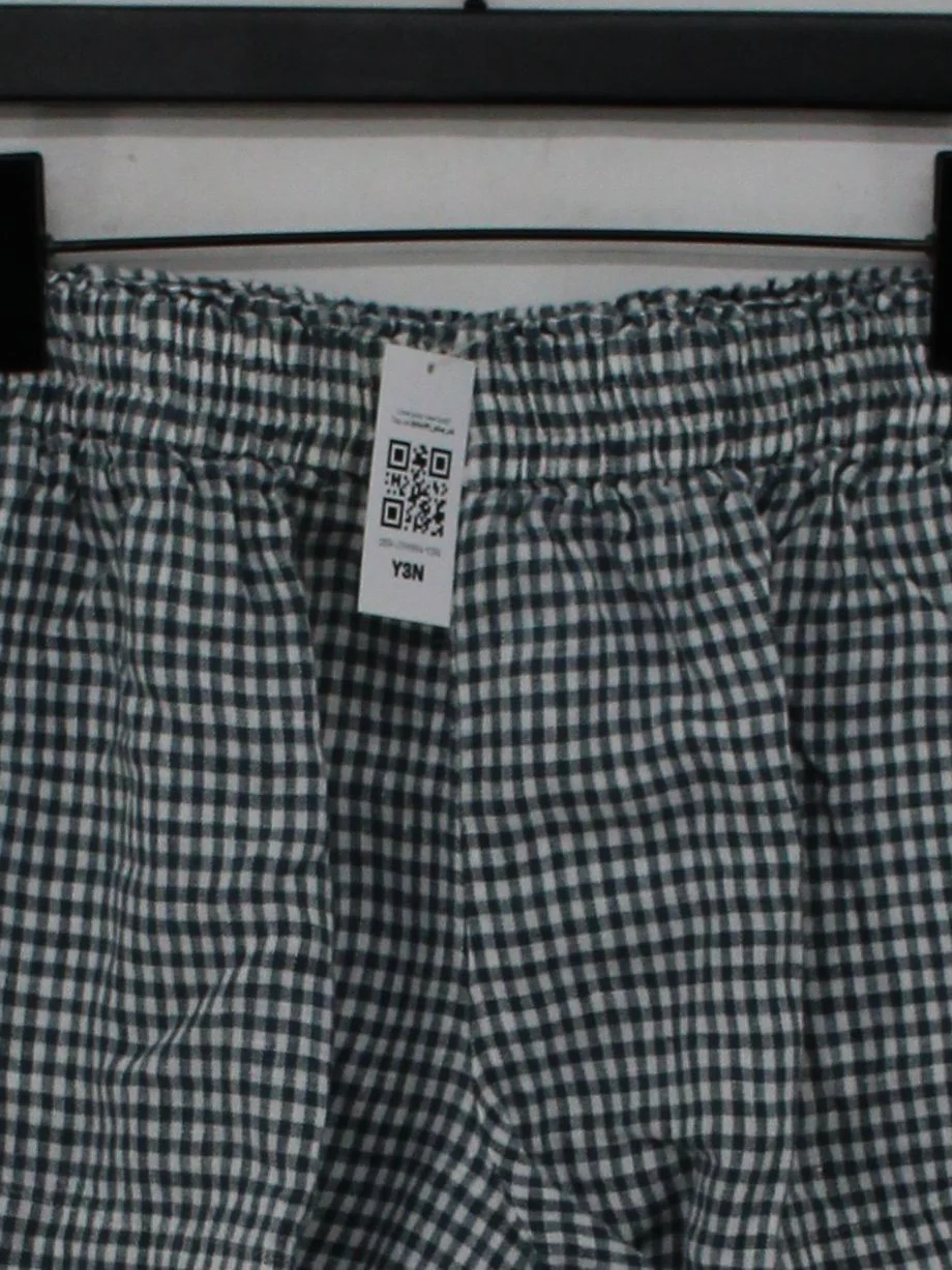 Reformation Women's Shorts S Green Checkered Linen with Rayon Mom - Image 3