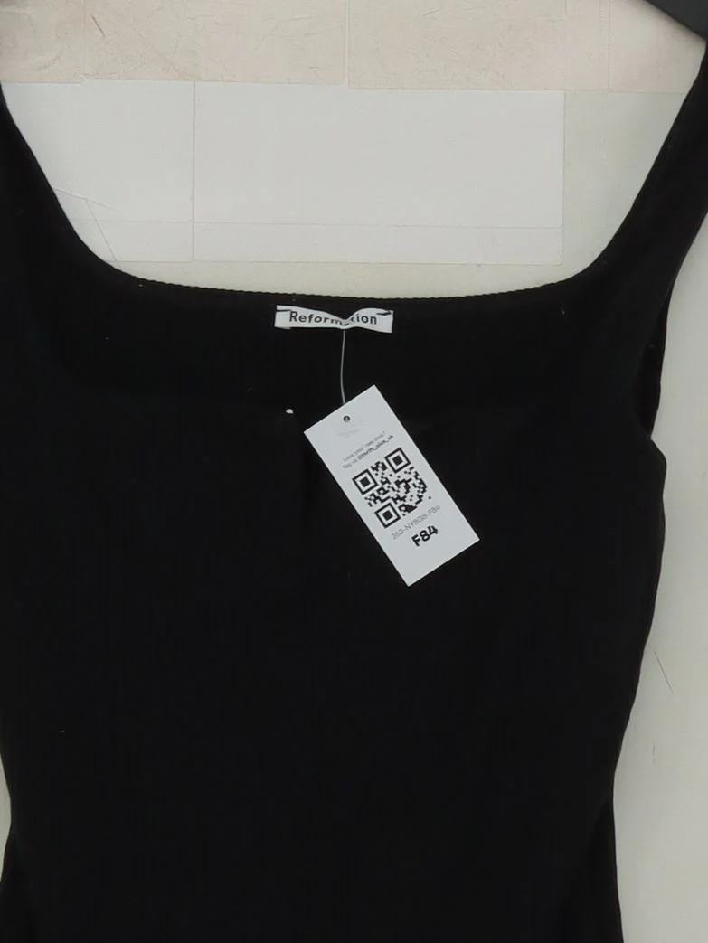 Reformation Women's T-Shirt S Black Lyocell Modal with Spandex Basic - Image 3