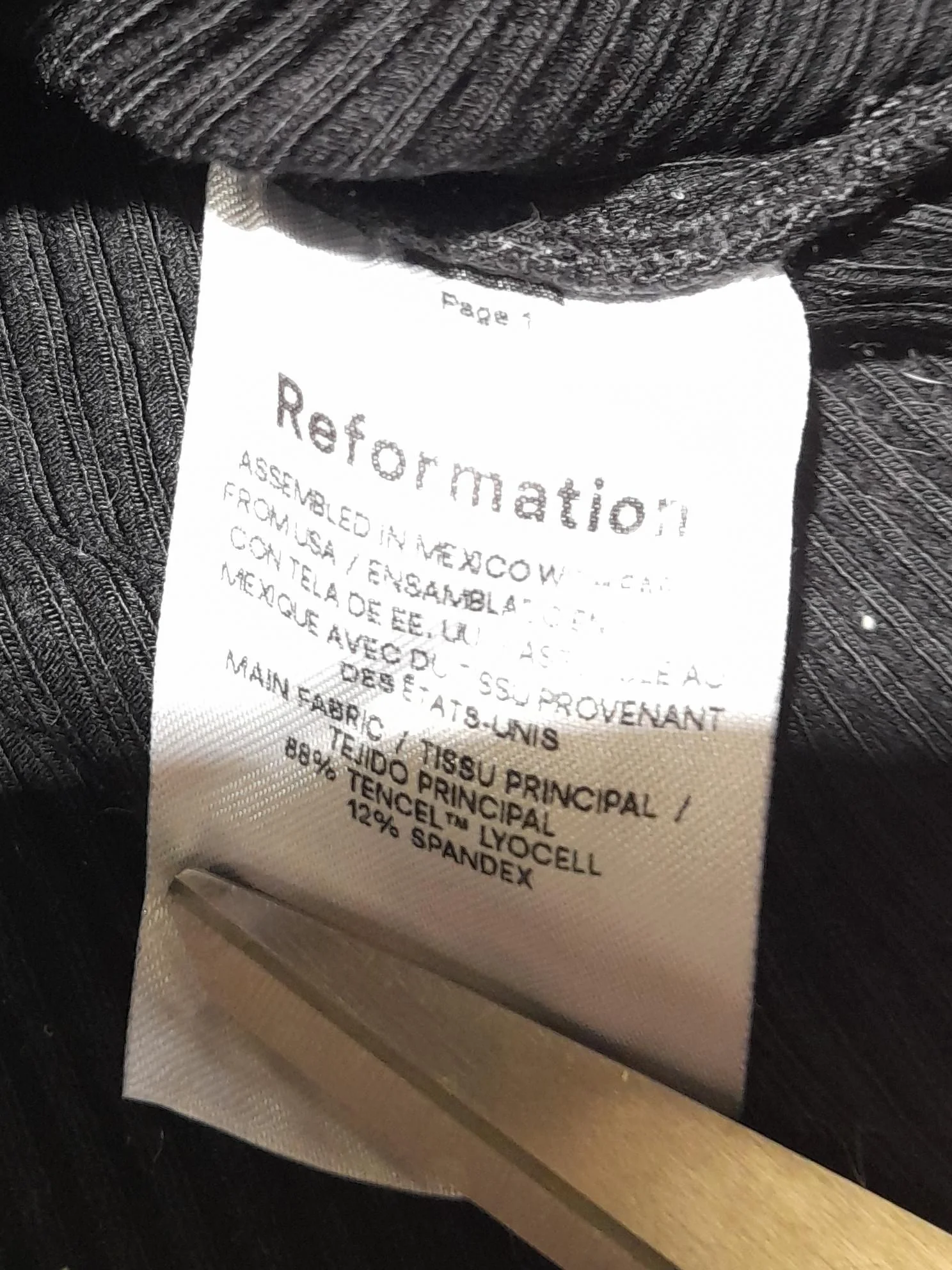 Reformation Women's T-Shirt S Black Lyocell Modal with Spandex Basic - Image 6