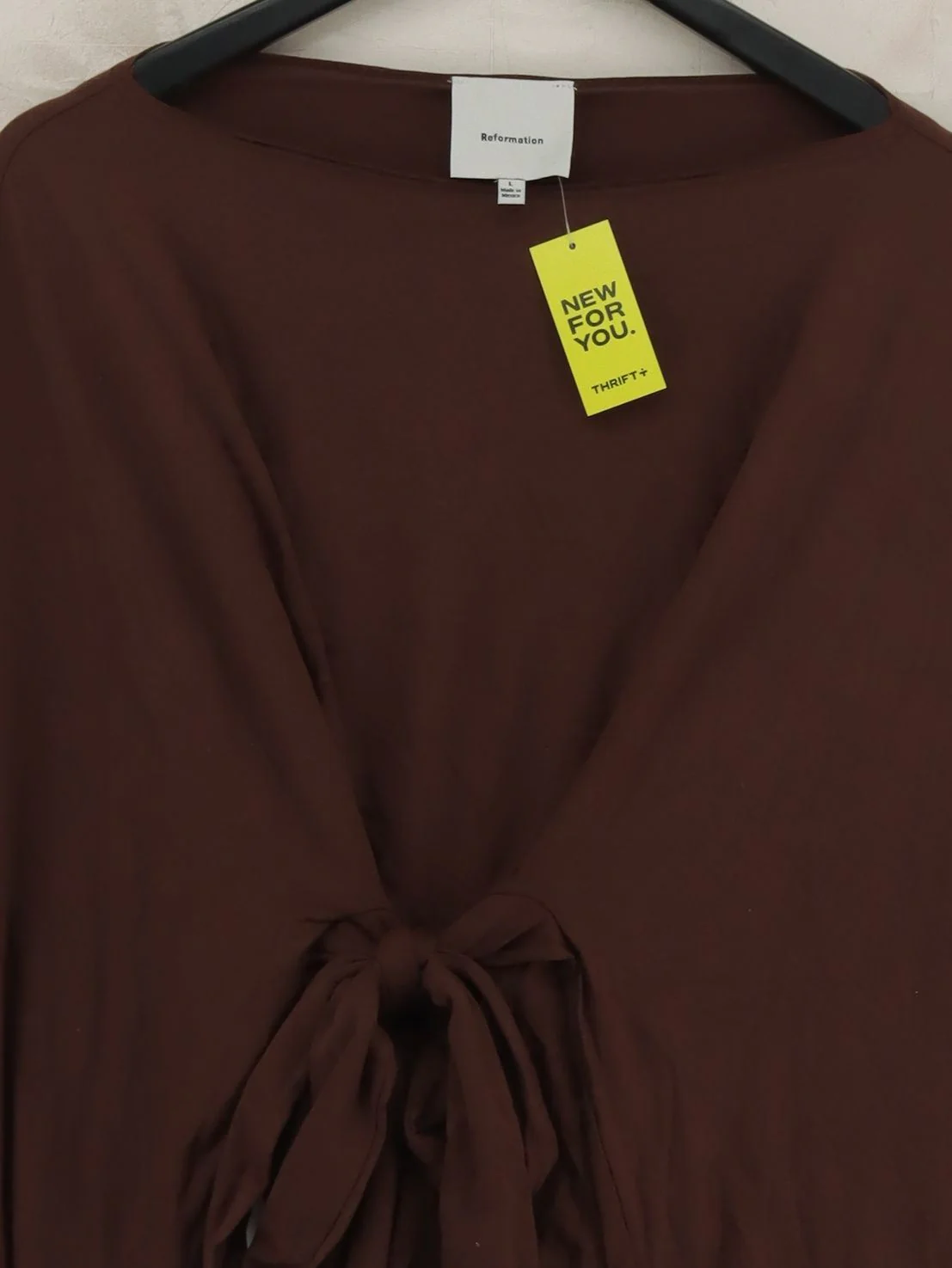 Reformation Women's Top L Brown Lyocell Modal with Spandex Cropped - Image 3