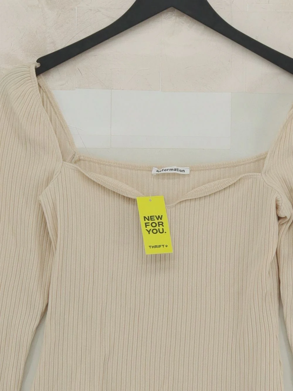 Reformation Women's Top M Cream Lyocell Modal with Cotton, Spandex Basic - Image 3