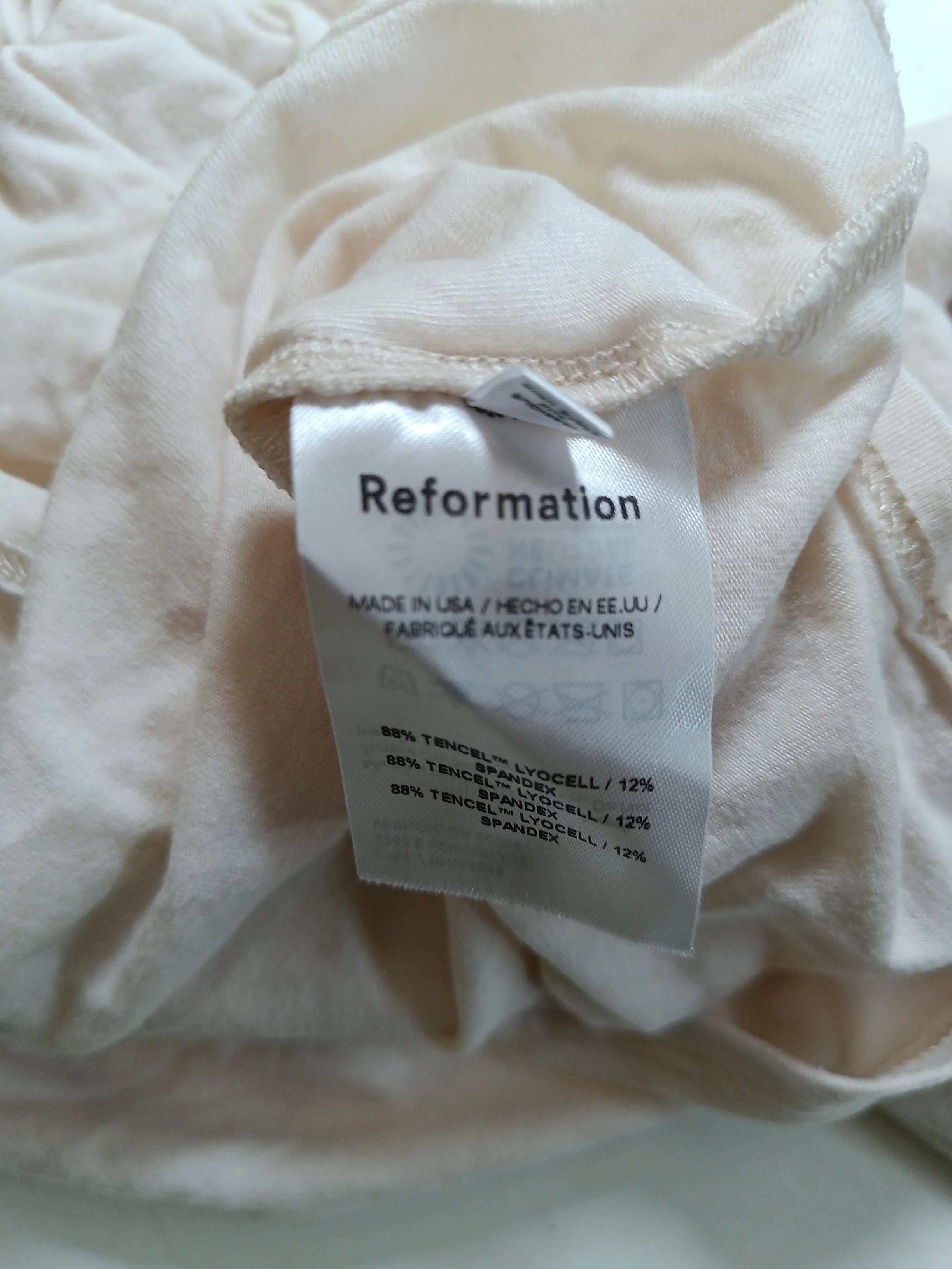 Reformation Women's Top S Cream Lyocell Modal with Spandex Basic - Image 5