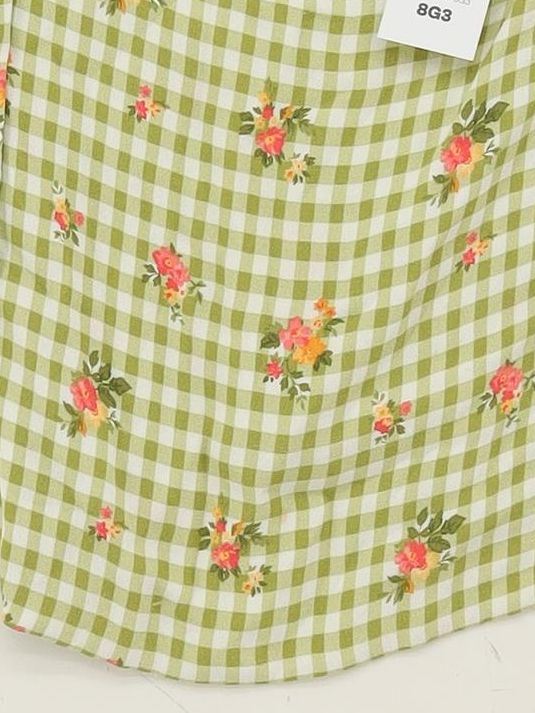 Reformation Women's Top UK 8 Green Viscose with Rayon Cropped - Image 4