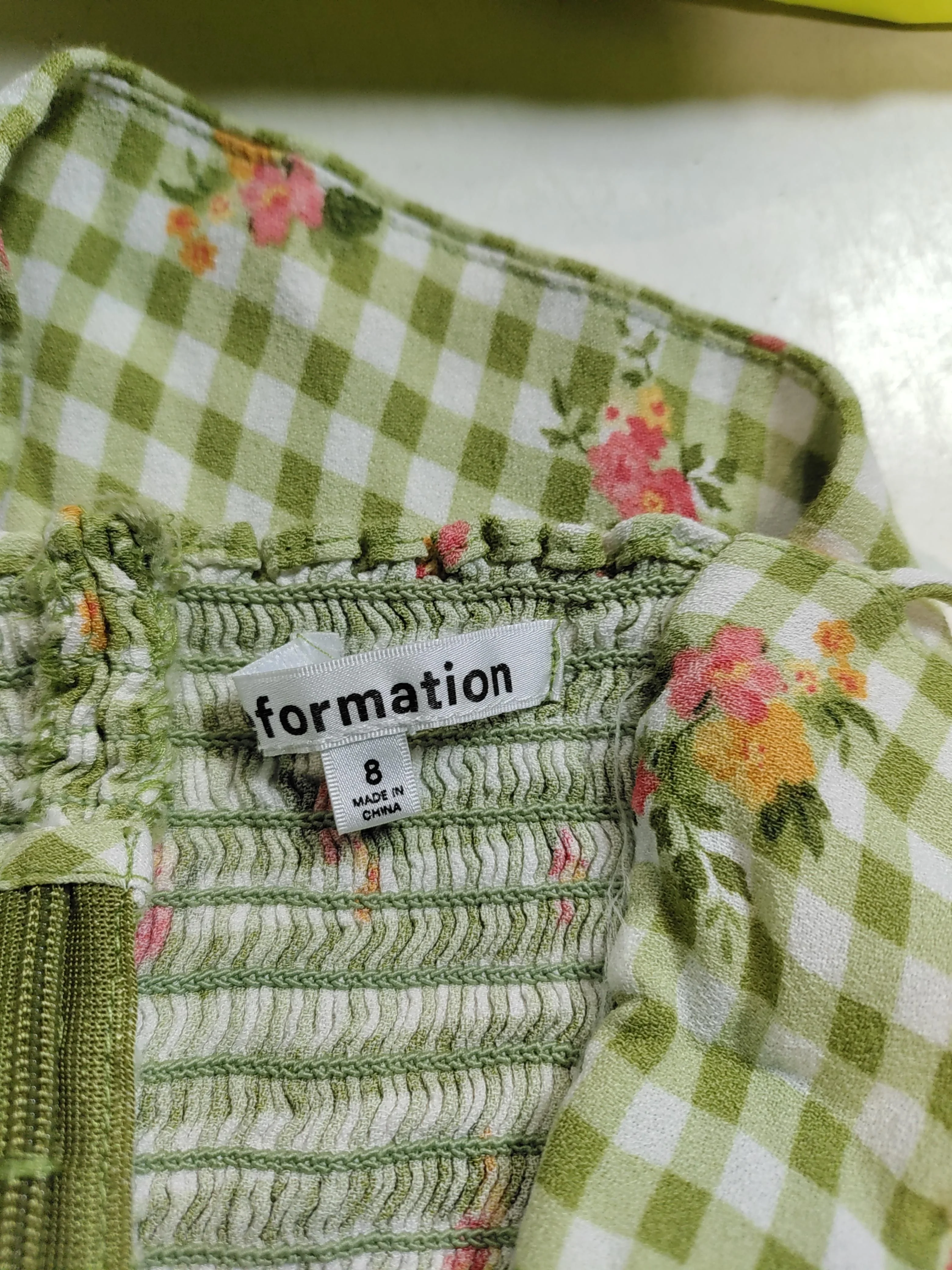 Reformation Women's Top UK 8 Green Viscose with Rayon Cropped - Image 5