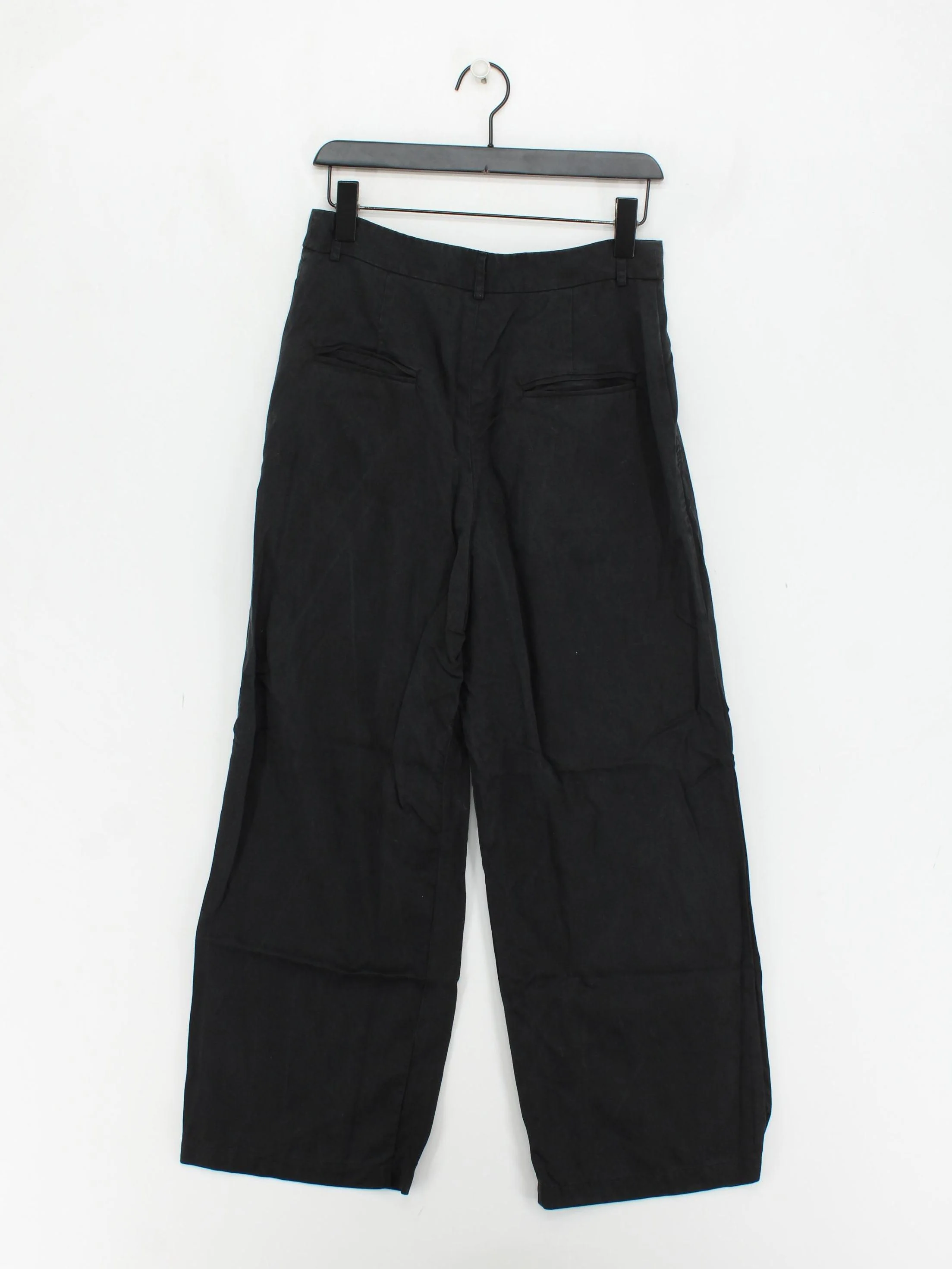 Reformation Women's Trousers UK 10 Black 100% Other Wide-Leg Chino - Image 2