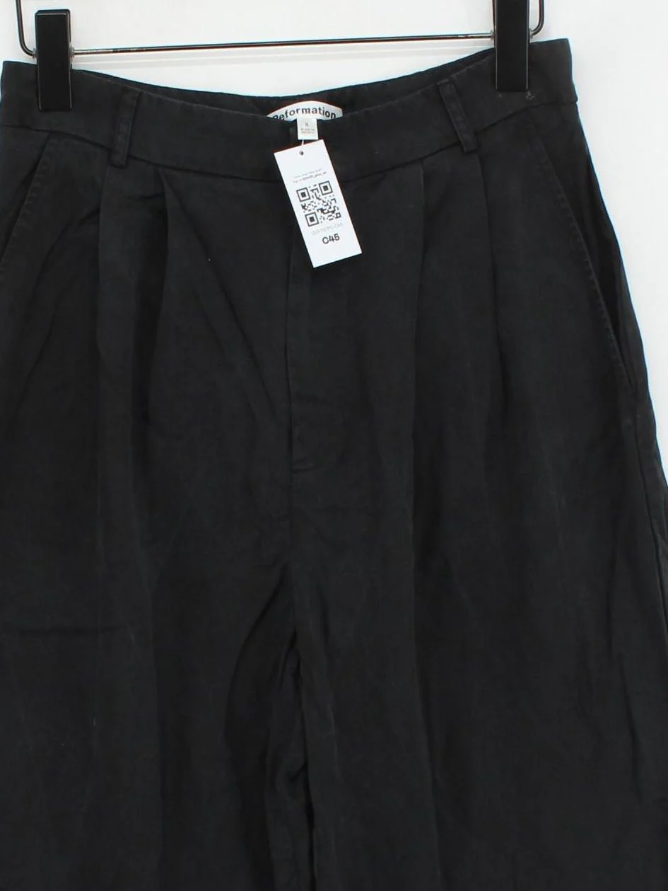 Reformation Women's Trousers UK 10 Black 100% Other Wide-Leg Chino - Image 3