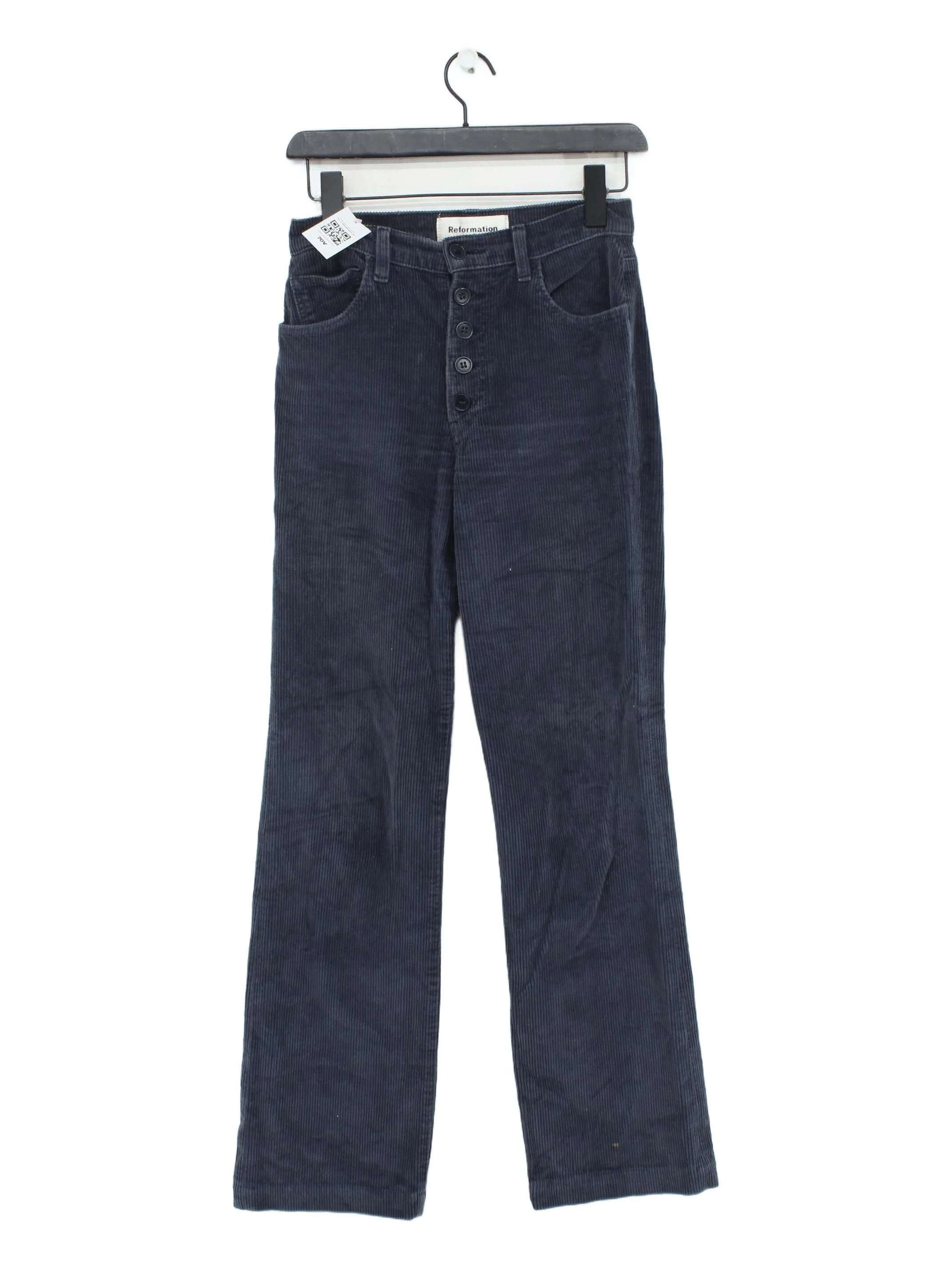 Reformation Women's Trousers UK 2 Blue 100% Other Straight Chino