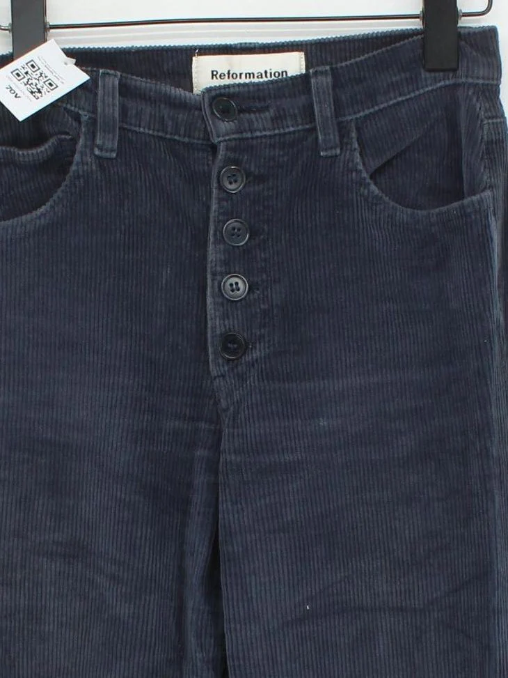 Reformation Women's Trousers UK 2 Blue 100% Other Straight Chino - Image 3
