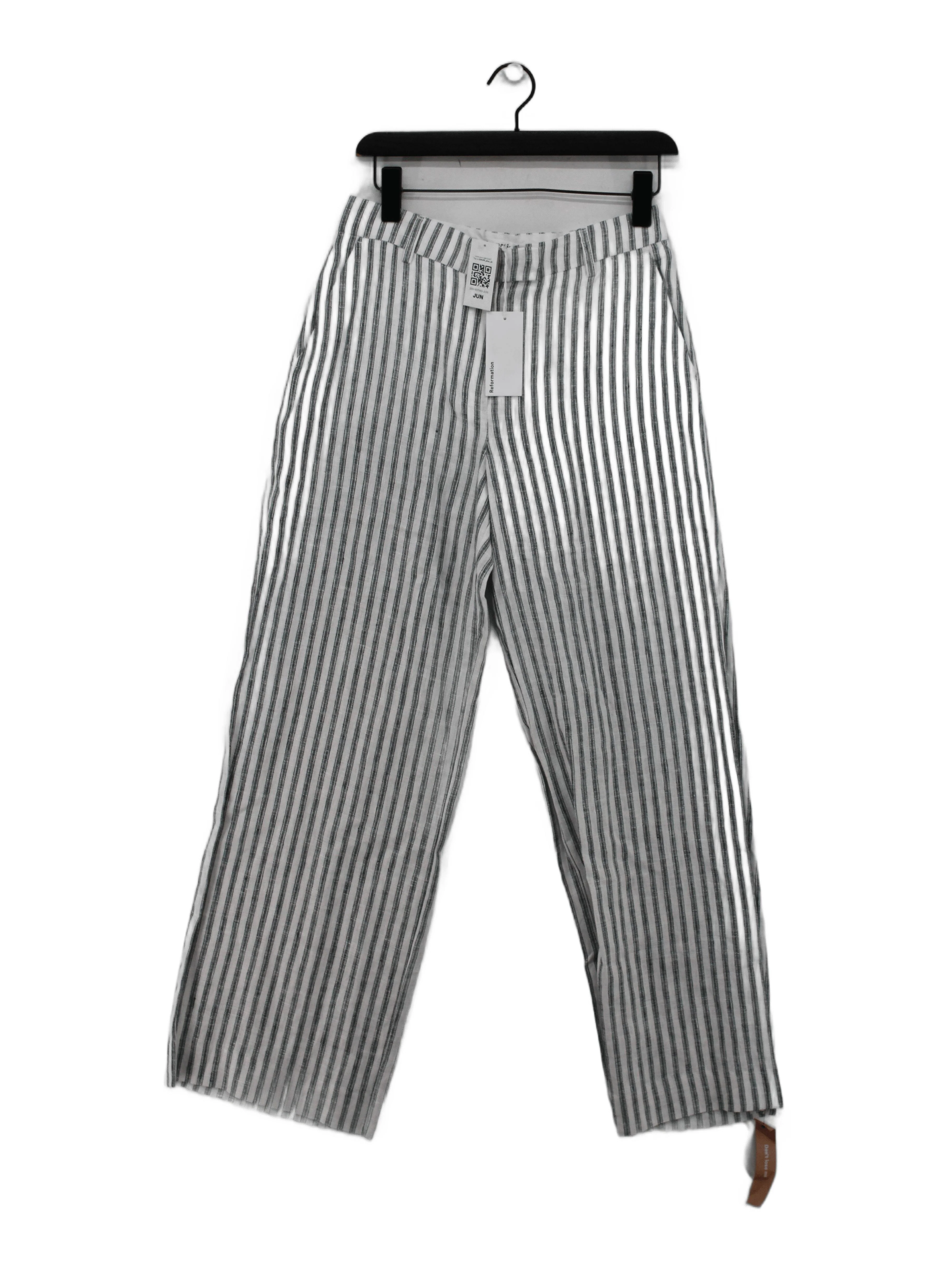 Reformation Women's Trousers UK 8 Multi Linen with Rayon Cropped